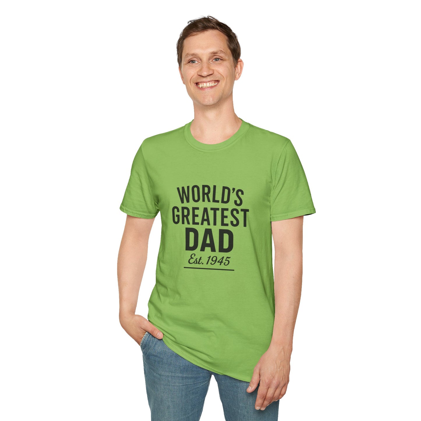 Vintage World's Greatest Dad Est 1945 Softstyle T-Shirt