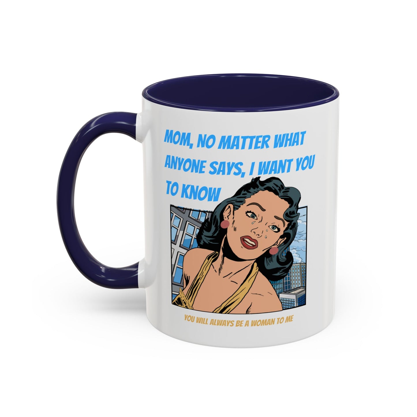 "Mom" Cartoon Accent Coffee Mug, 11 Oz and 15 Oz