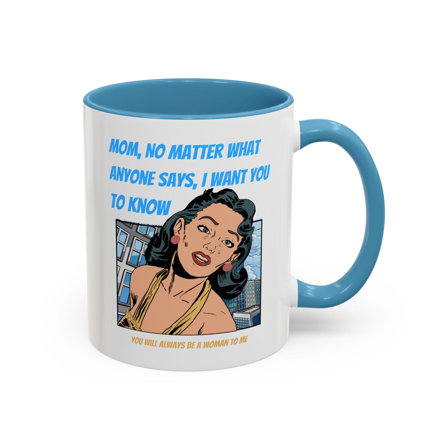 "Mom" Cartoon Accent Coffee Mug, 11 Oz and 15 Oz