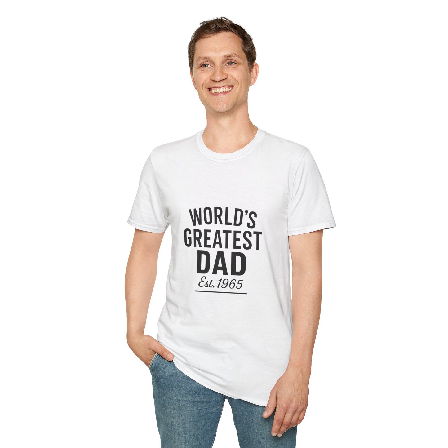Vintage World's Greatest Dad Est 1965 Softstyle T-Shirt