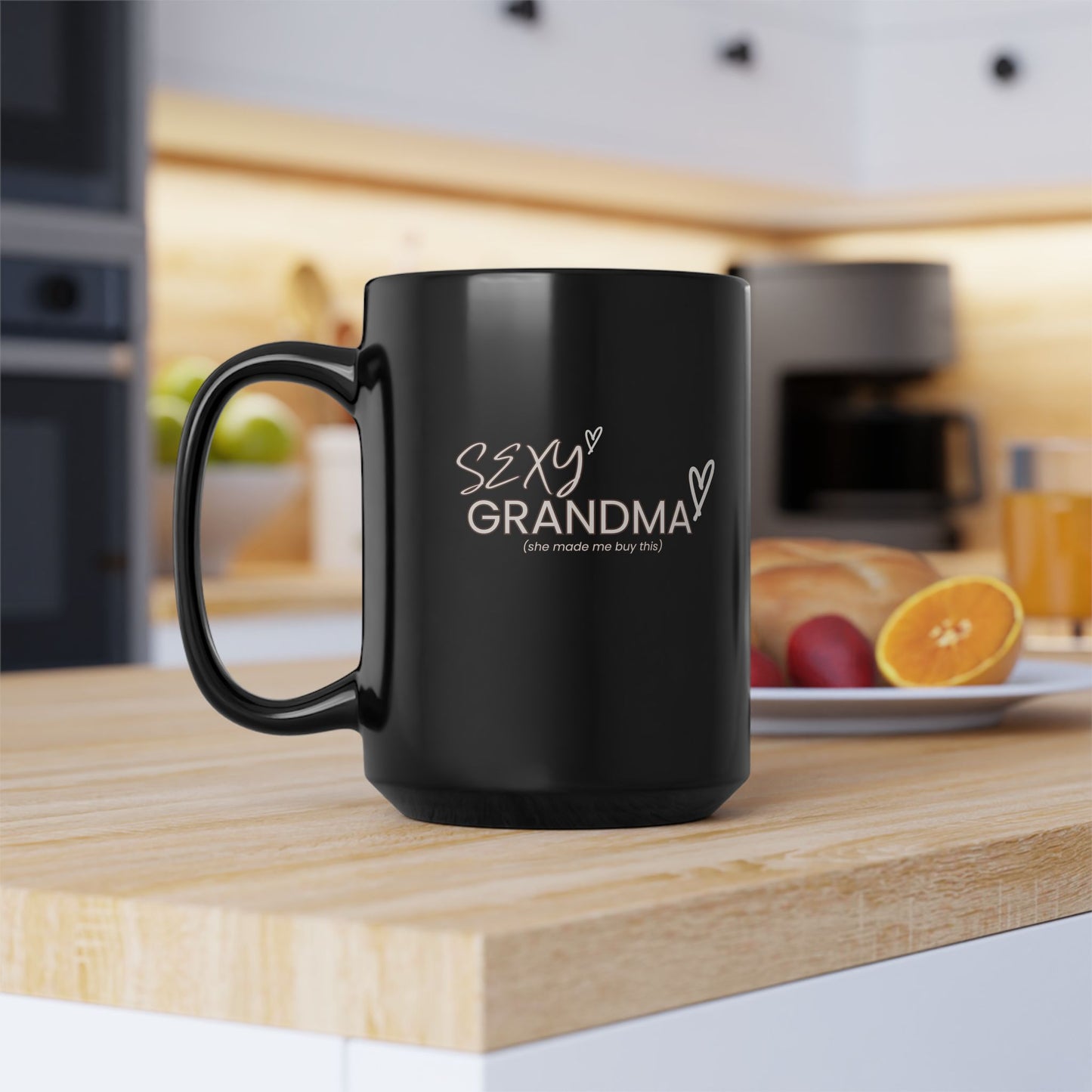 "Sexy Grandma" Black Coffee Mug, 11 0z and 15 Oz