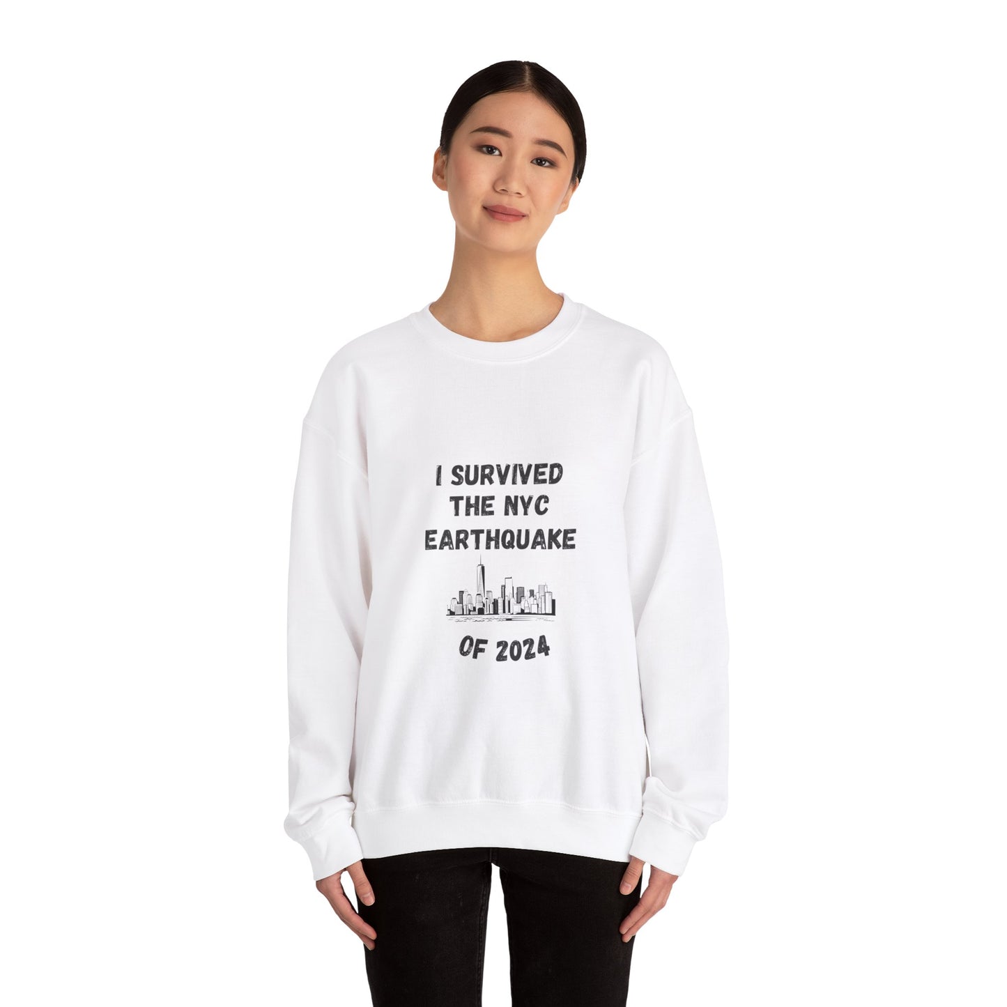 " I Survived The NYC Earthquake" Heavy Blend™ Crewneck Sweatshirt (Unisex)