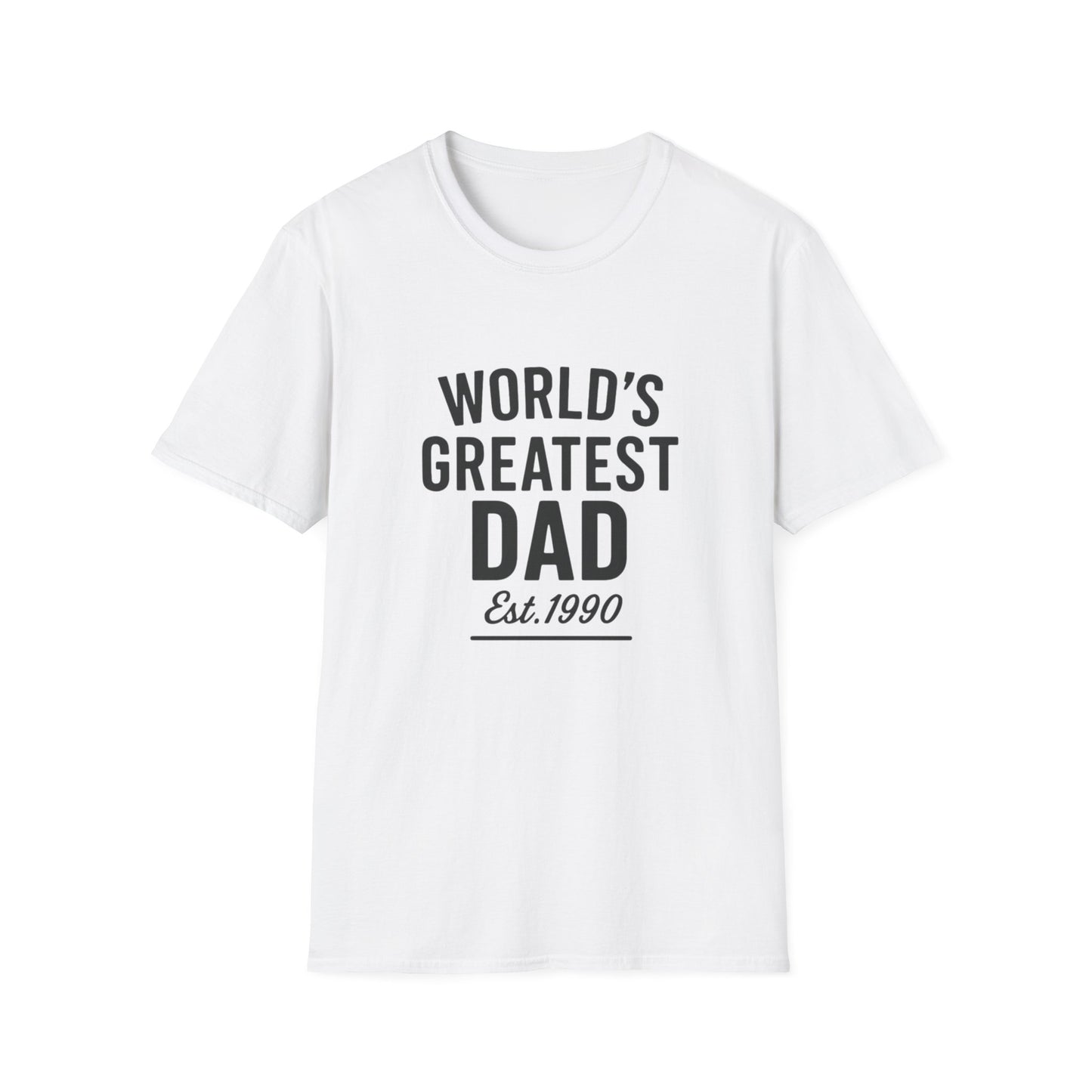 Vintage World's Greatest Dad Est 1990 Softstyle T-Shirt