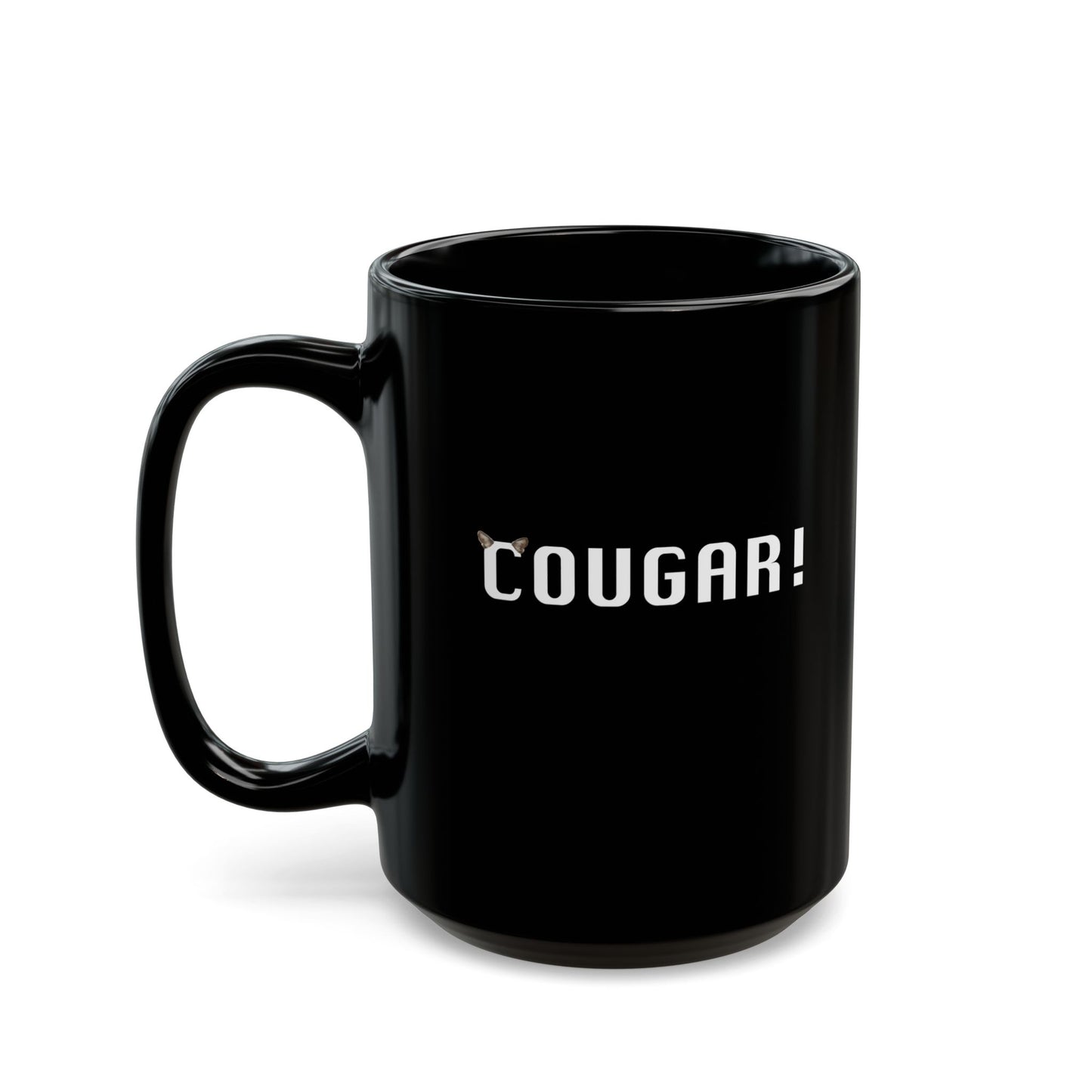 "Cougar" Black Coffee Mug, 11 0z and 15 Oz