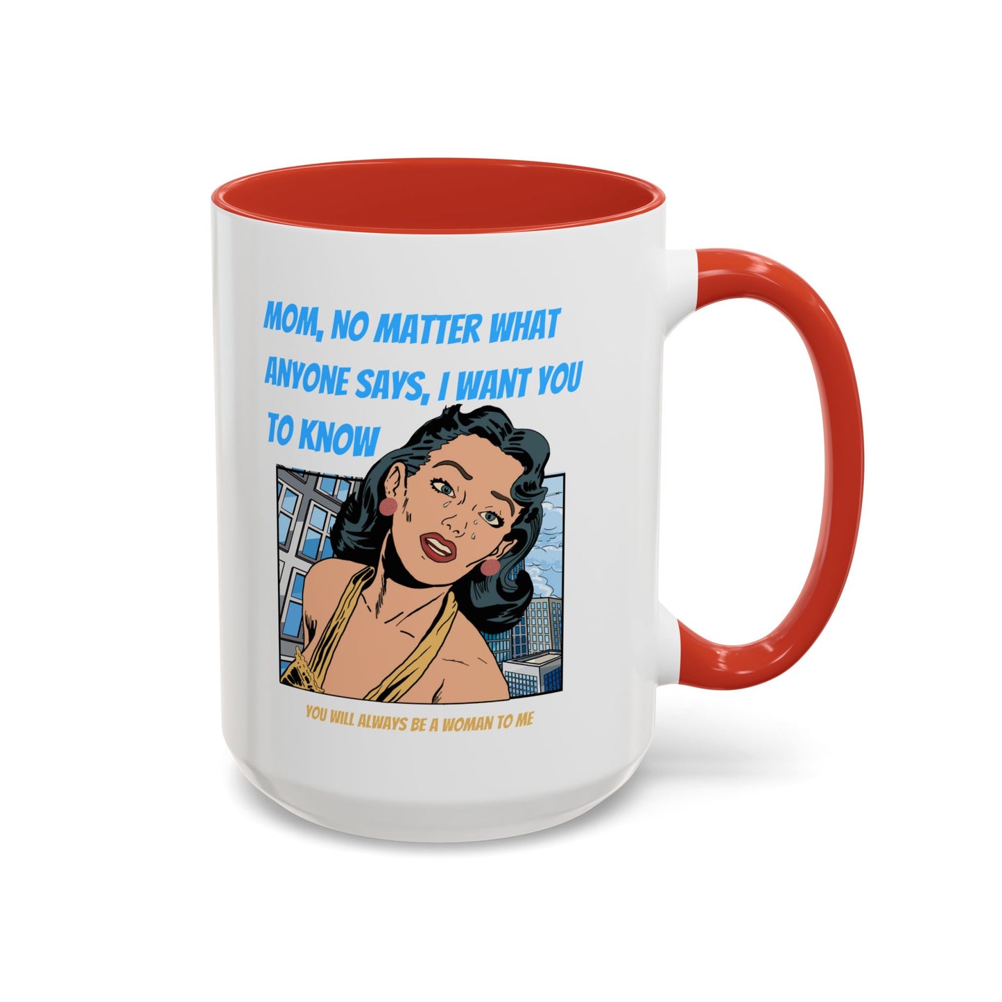 "Mom" Cartoon Accent Coffee Mug, 11 Oz and 15 Oz
