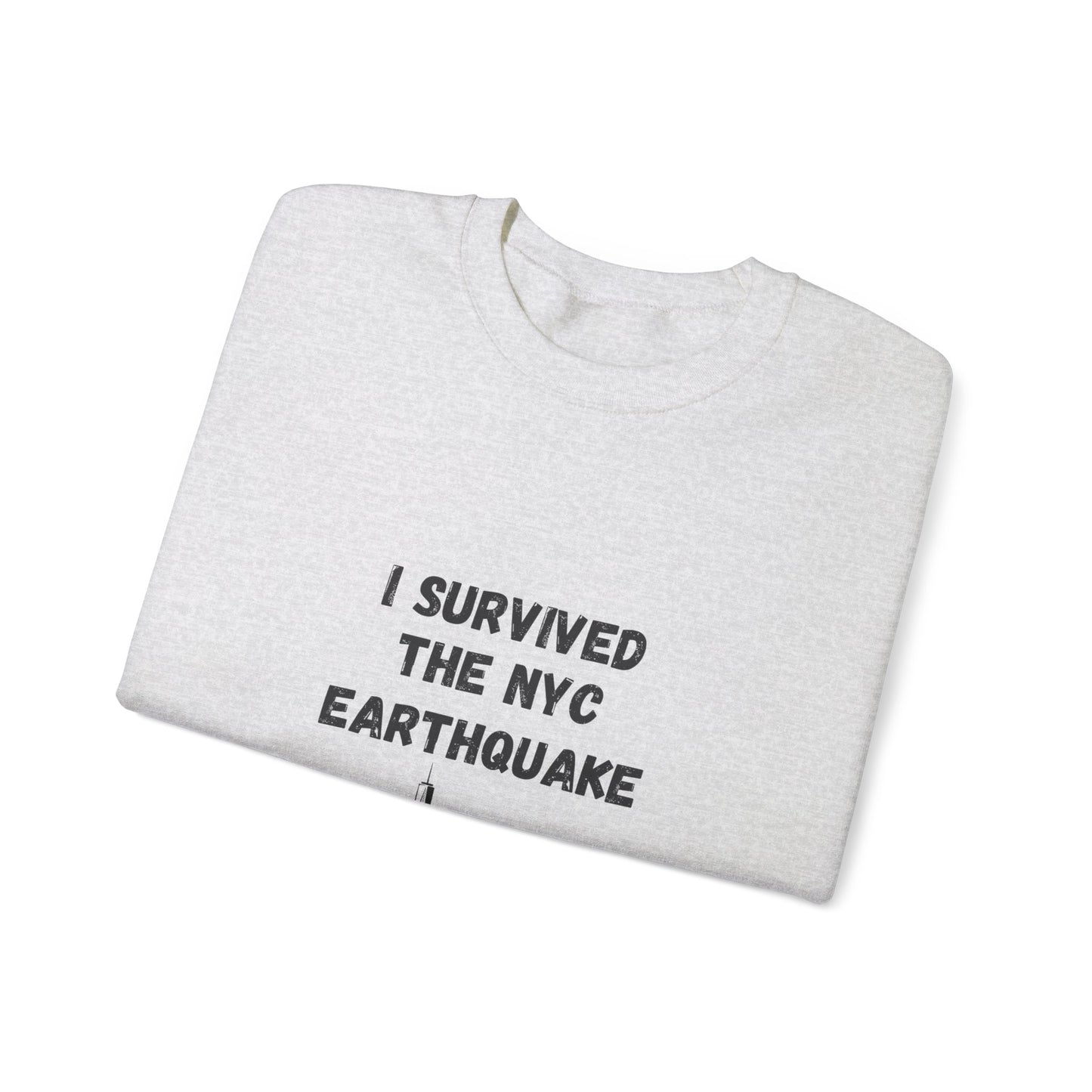 " I Survived The NYC Earthquake" Heavy Blend™ Crewneck Sweatshirt (Unisex)