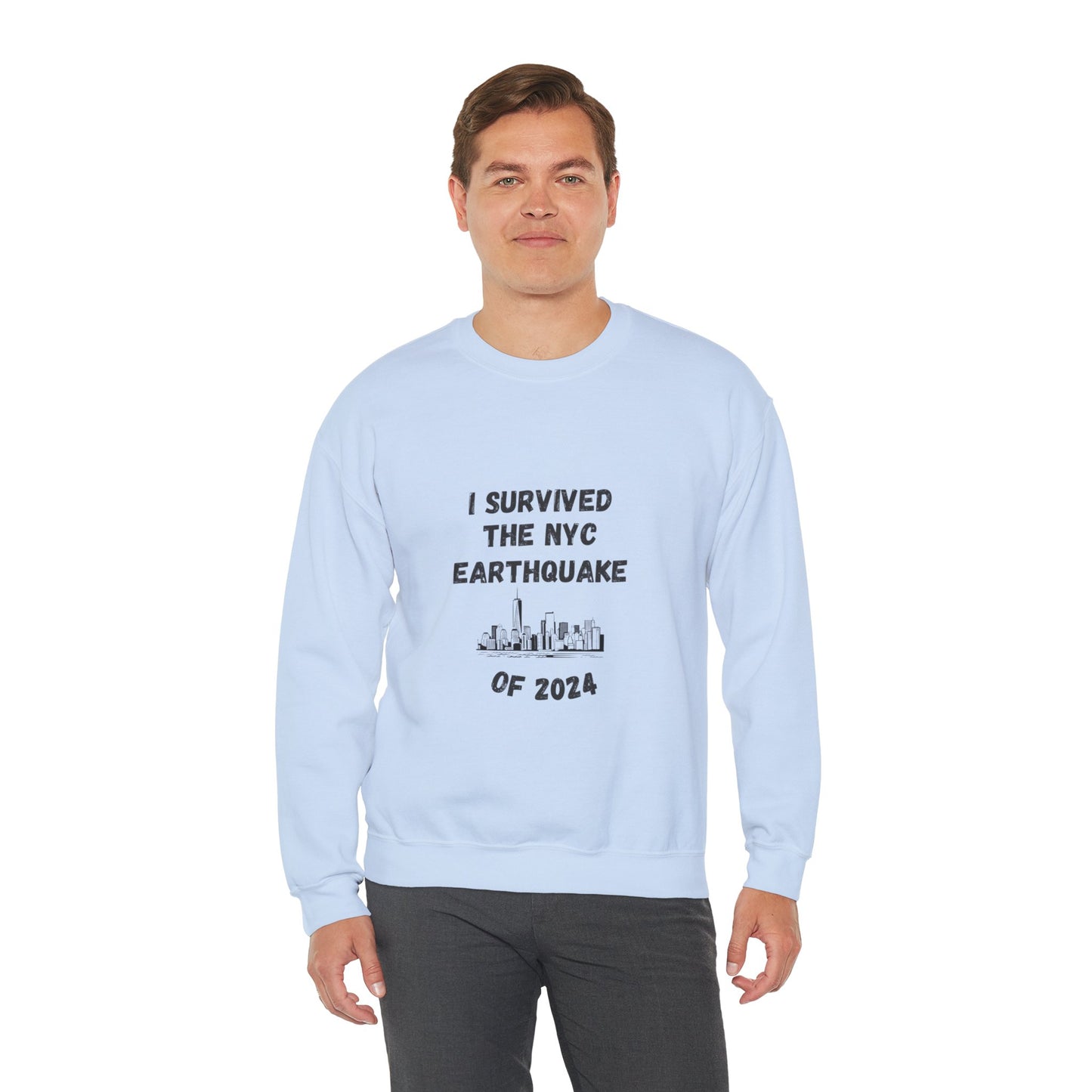 " I Survived The NYC Earthquake" Heavy Blend™ Crewneck Sweatshirt (Unisex)