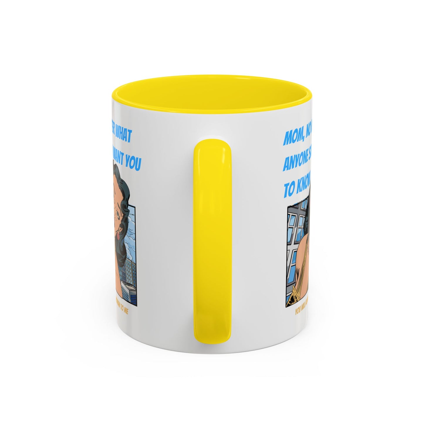 "Mom" Cartoon Accent Coffee Mug, 11 Oz and 15 Oz