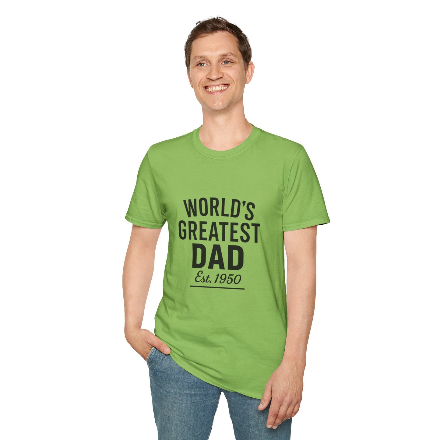 Vintage World's Greatest Dad Est 1950 Softstyle T-Shirt