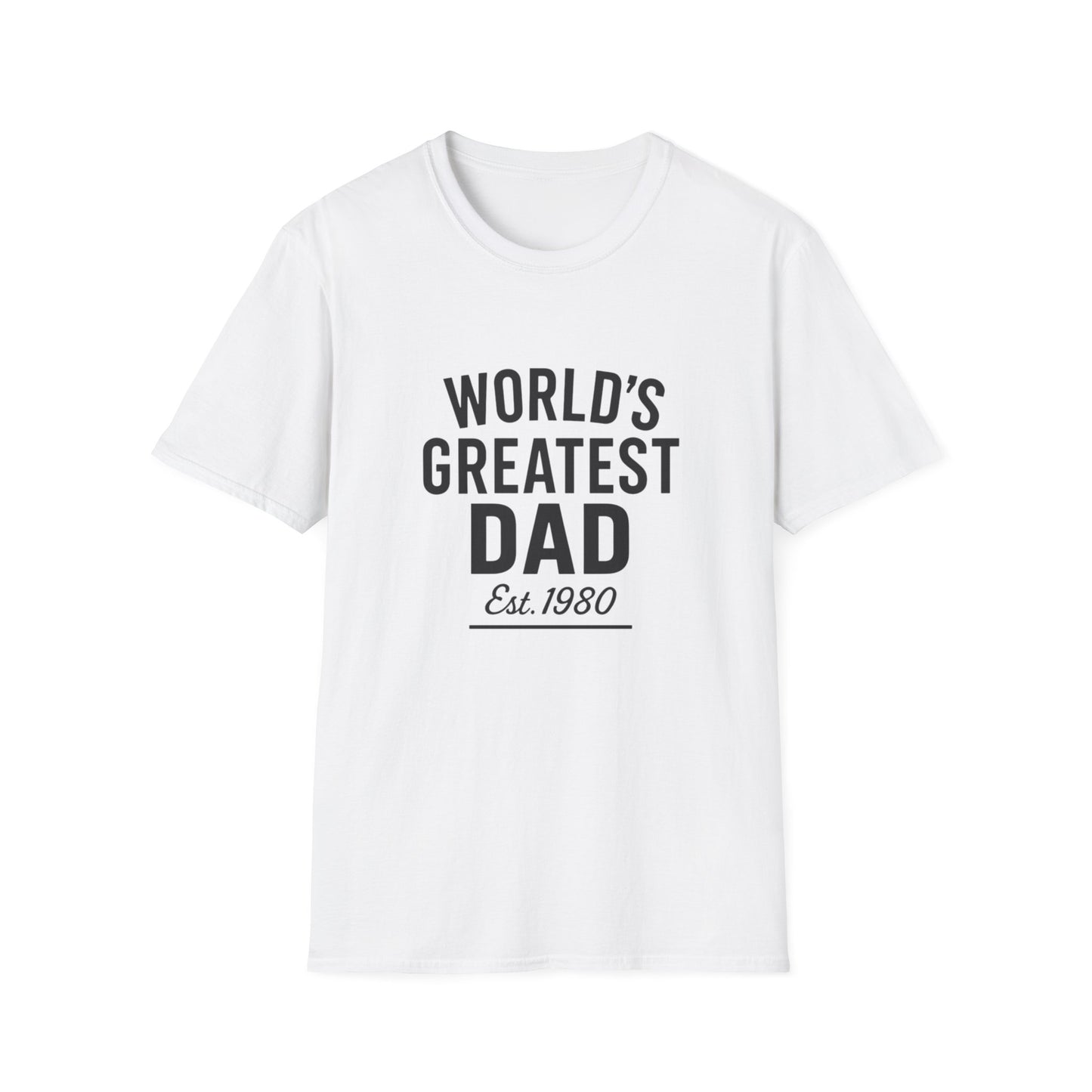 Vintage World's Greatest Dad Est 1980 Softstyle T-Shirt