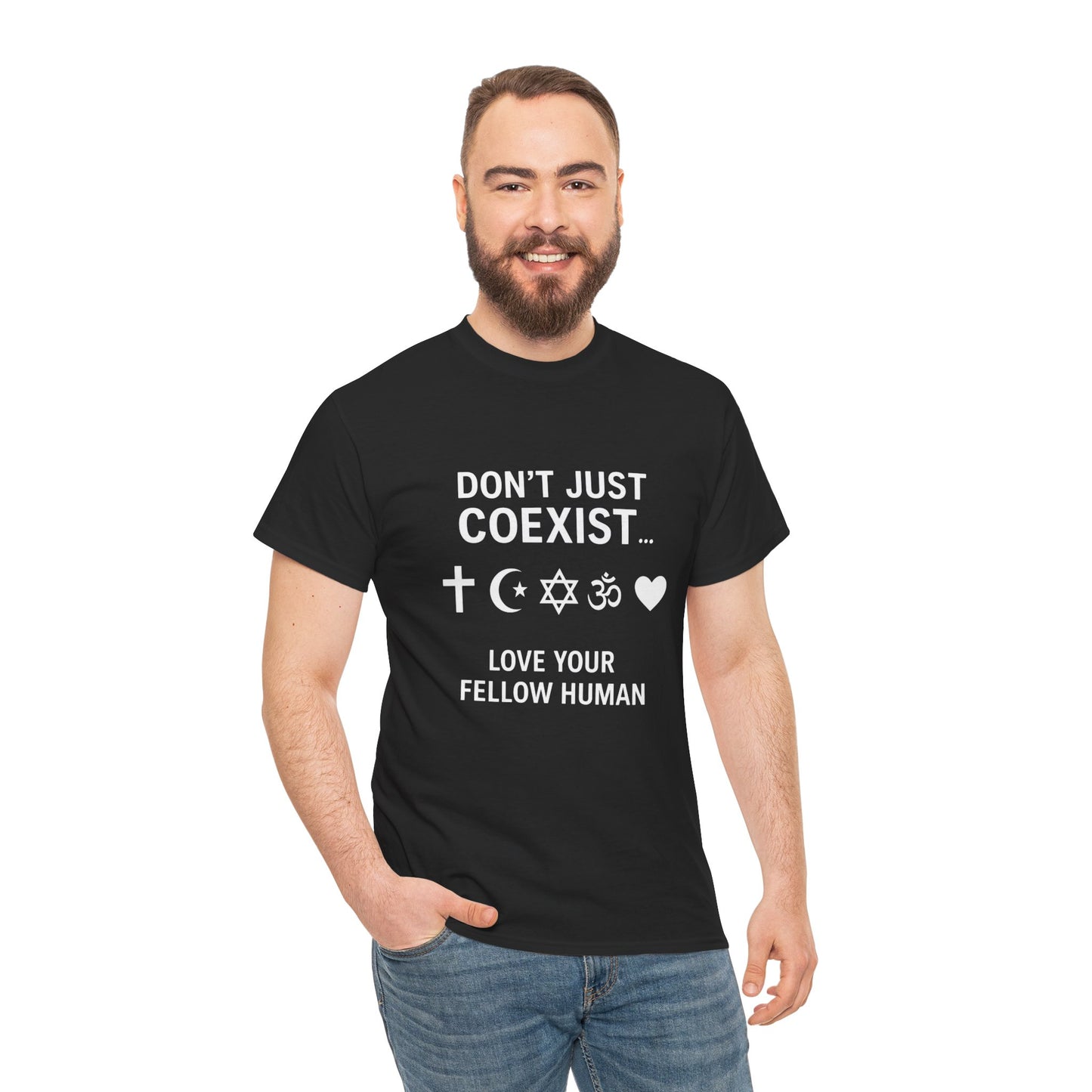 Love Your Fellow Human 100% Cotton Unisex Tee - Pro Love Message T-Shirt