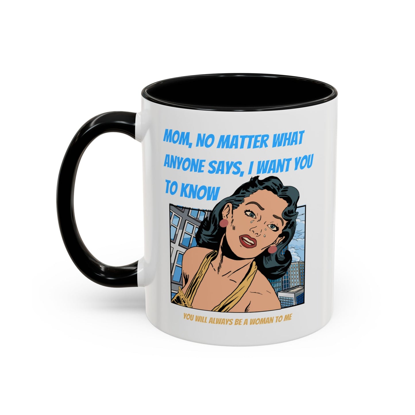 "Mom" Cartoon Accent Coffee Mug, 11 Oz and 15 Oz