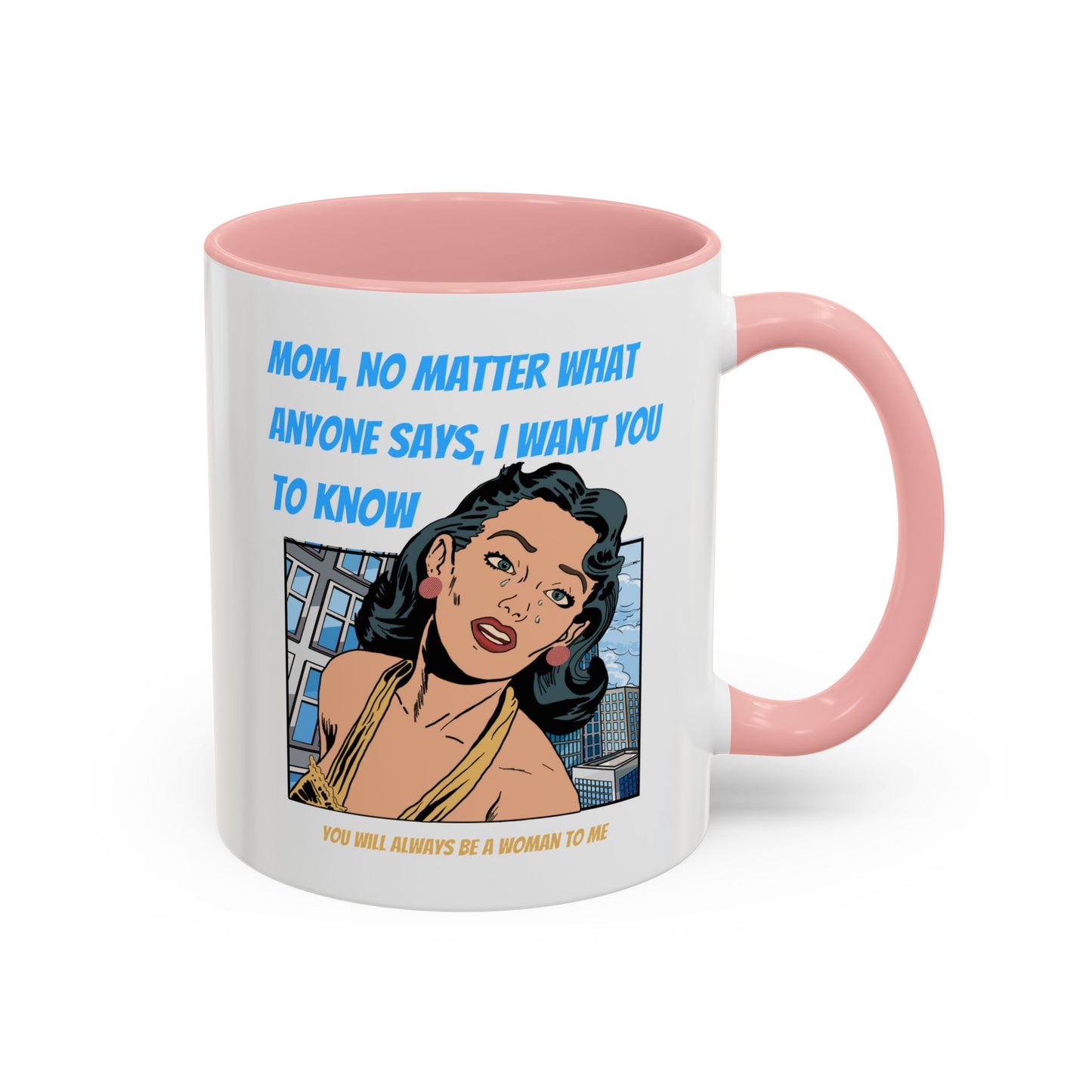 "Mom" Cartoon Accent Coffee Mug, 11 Oz and 15 Oz