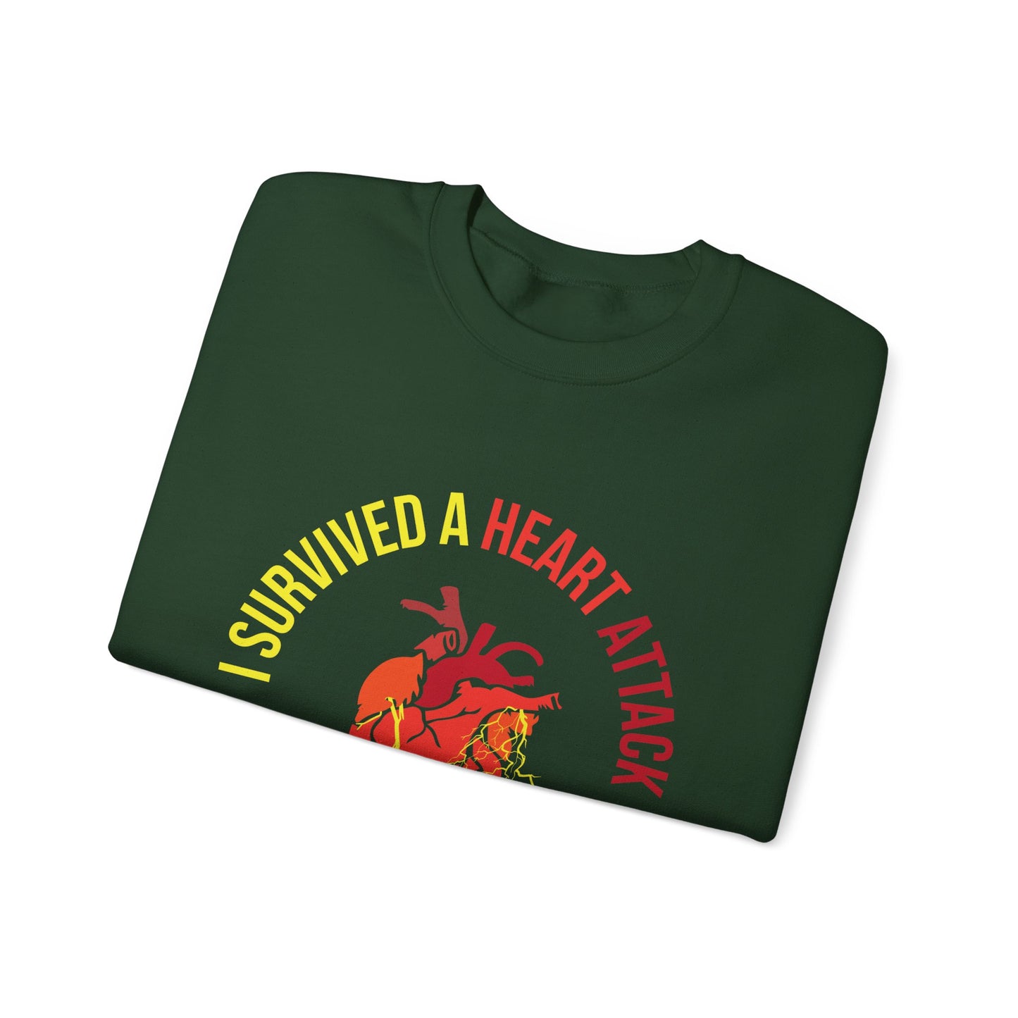 "I Survived A Heart Attack...Nothing Scares Me" Heavy Blend™ Crewneck Sweatshirt (Unisex)