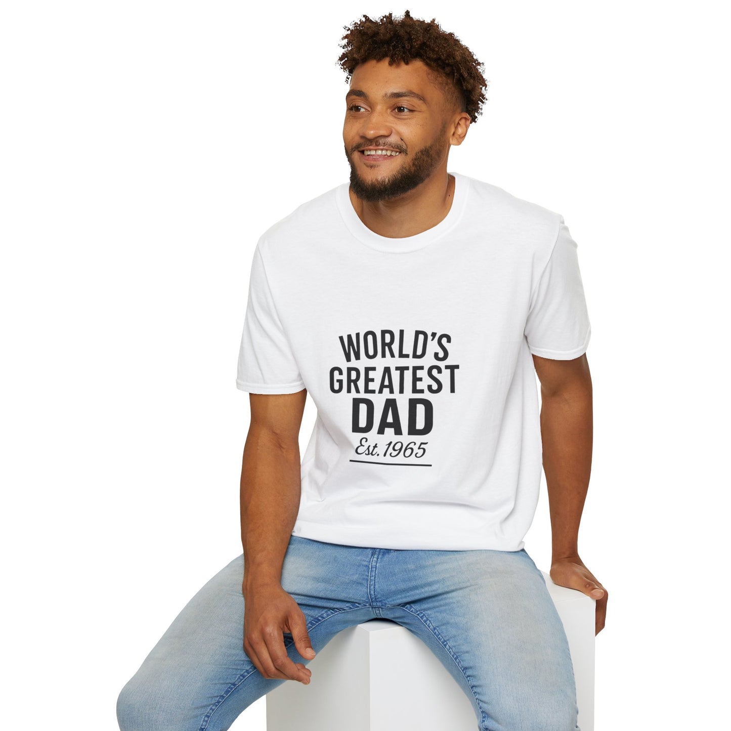 Vintage World's Greatest Dad Est 1965 Softstyle T-Shirt