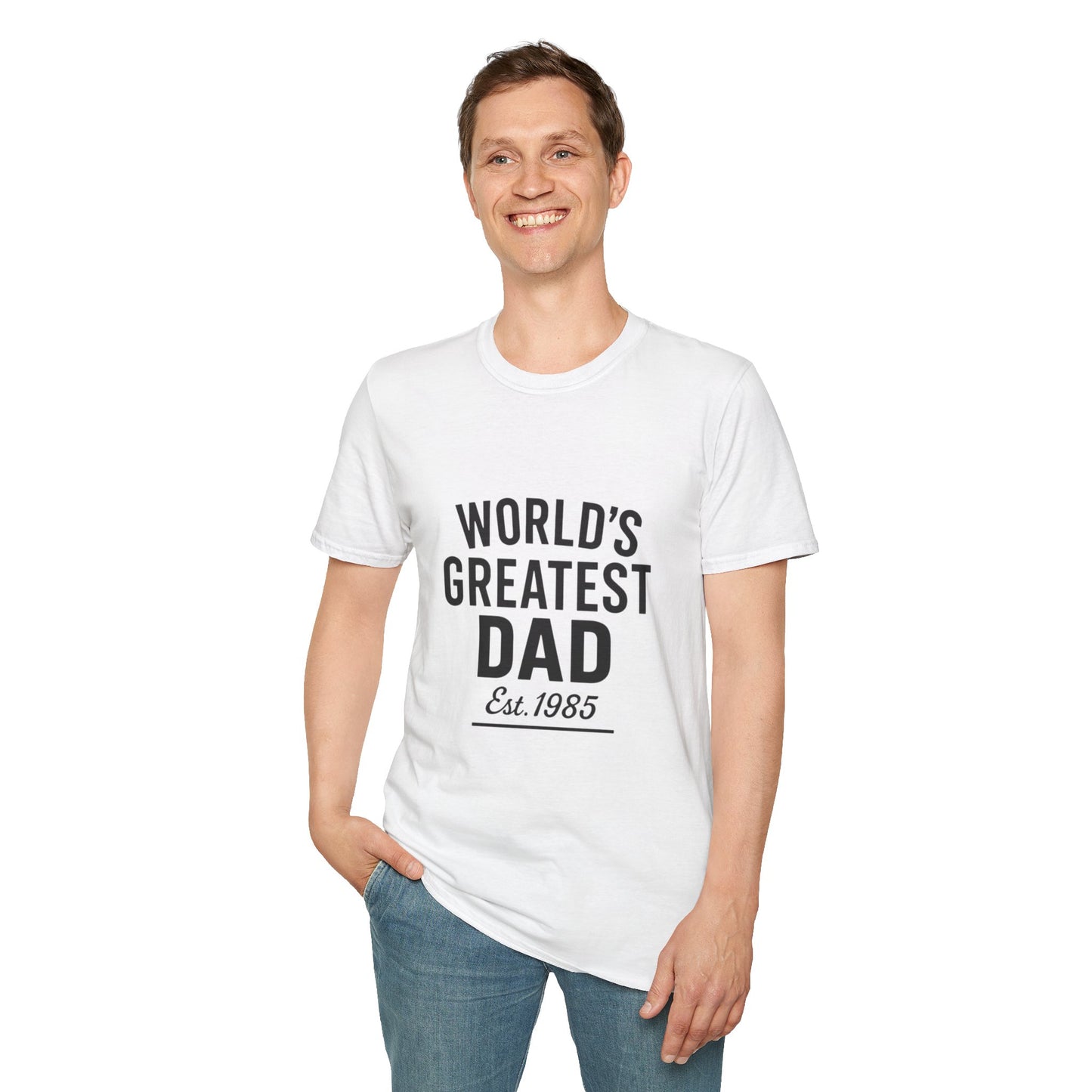 Vintage World's Greatest Dad Est 1955 Softstyle T-Shirt