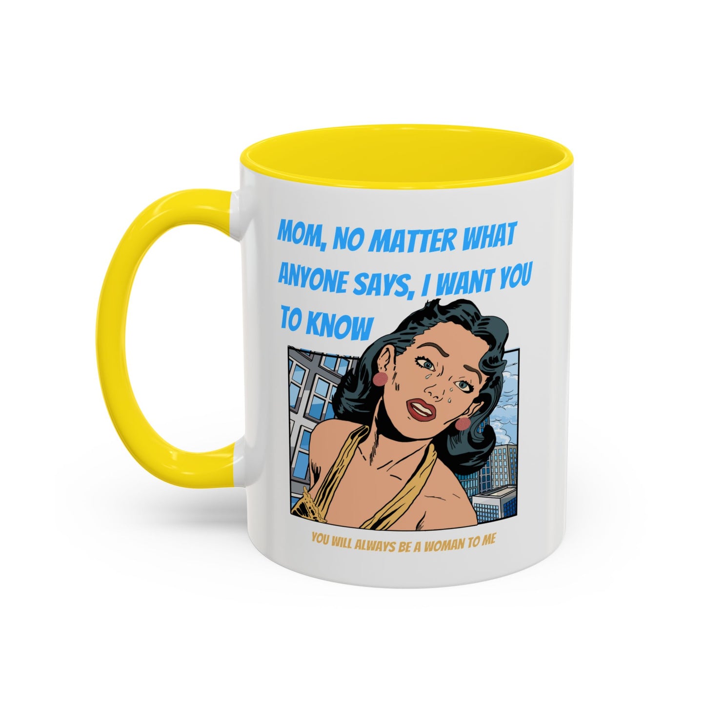 "Mom" Cartoon Accent Coffee Mug, 11 Oz and 15 Oz