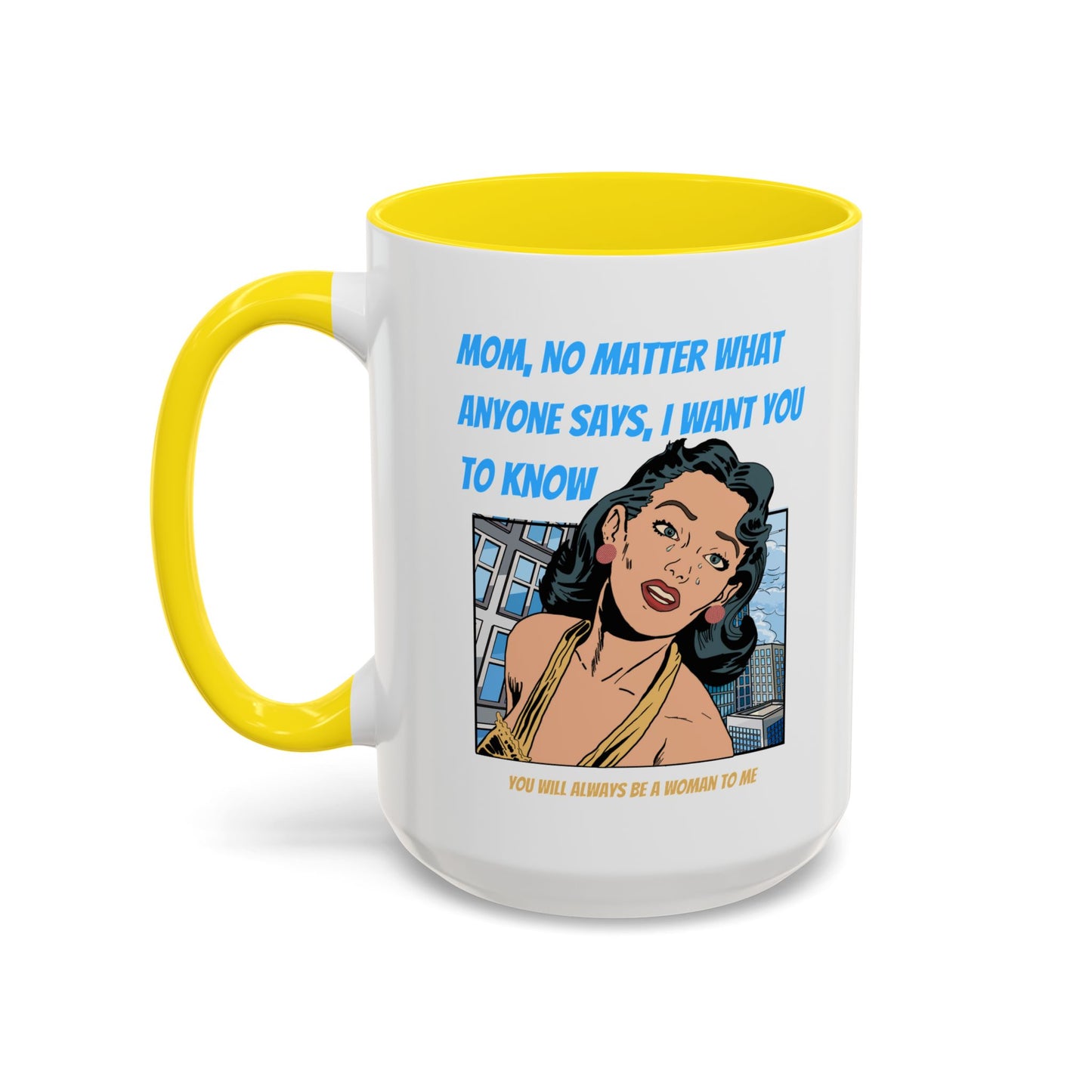 "Mom" Cartoon Accent Coffee Mug, 11 Oz and 15 Oz