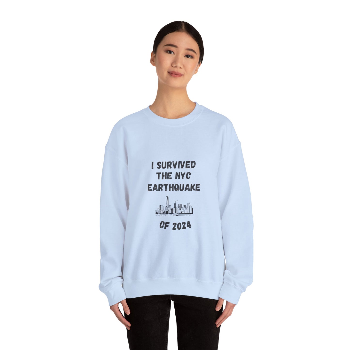 " I Survived The NYC Earthquake" Heavy Blend™ Crewneck Sweatshirt (Unisex)