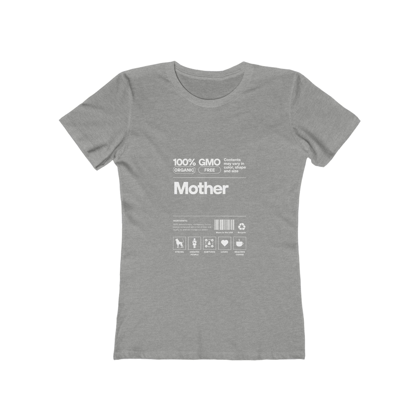 Mother "List Of Ingredients" 100% Cotton Women's Boyfriend T-Shirt
