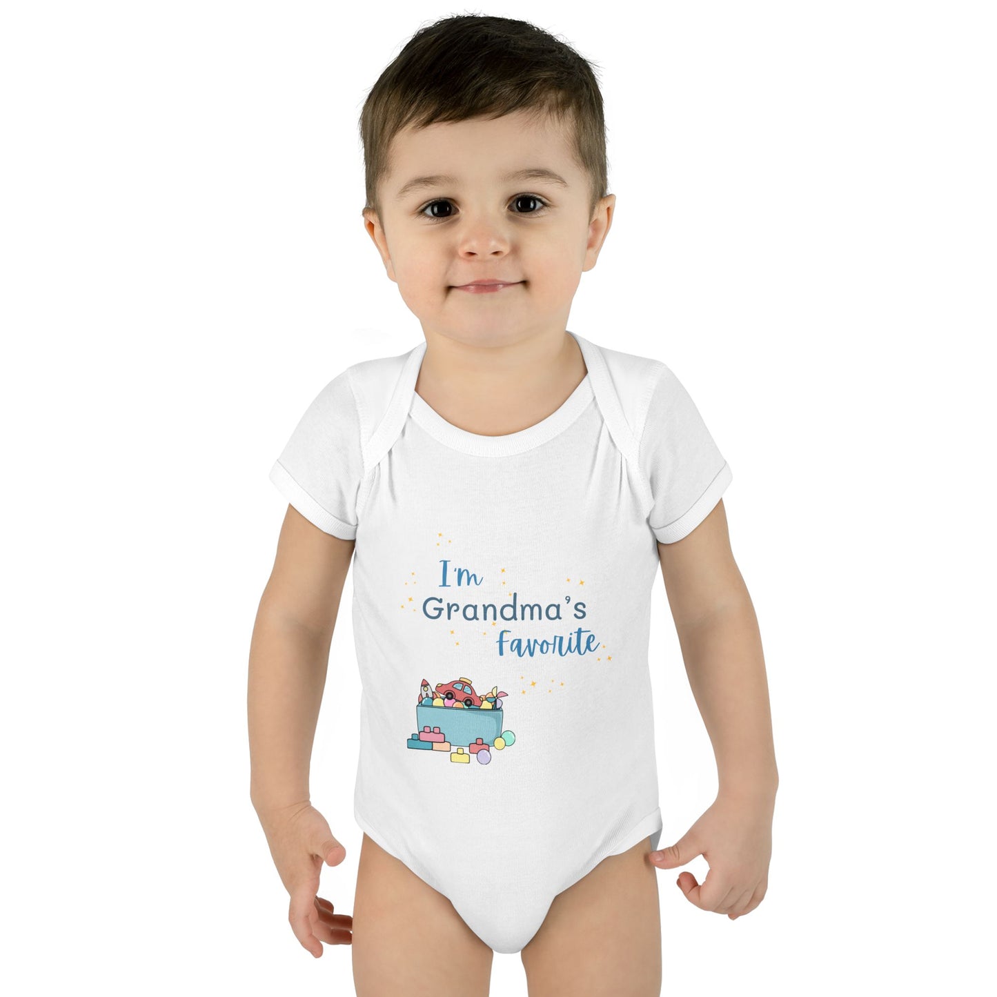 "I'm Grandma's Favorite" 100% Cotton Rib Infant Onesie (Unisex)