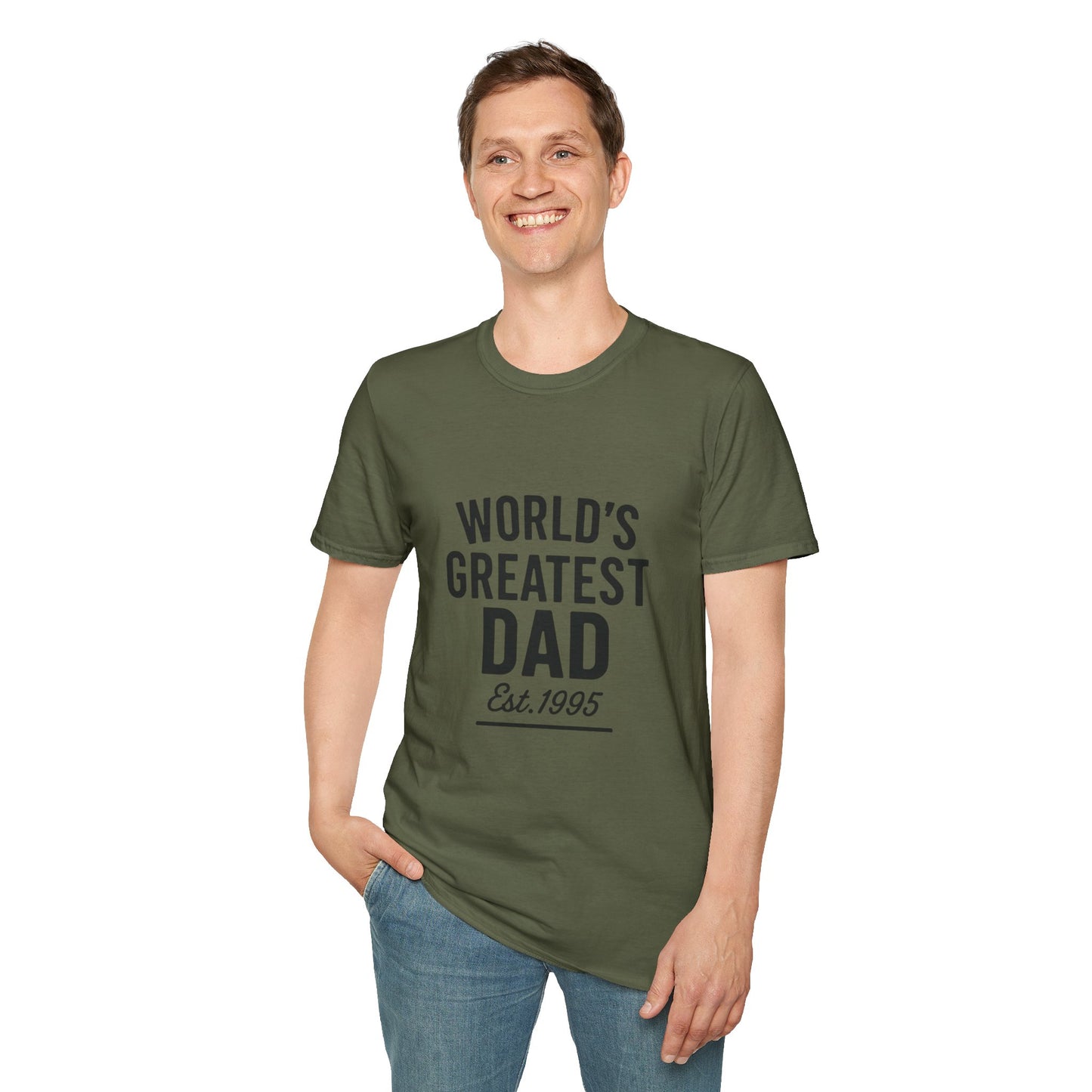 Vintage World's Greatest Dad Est 1995 Softstyle T-Shirt