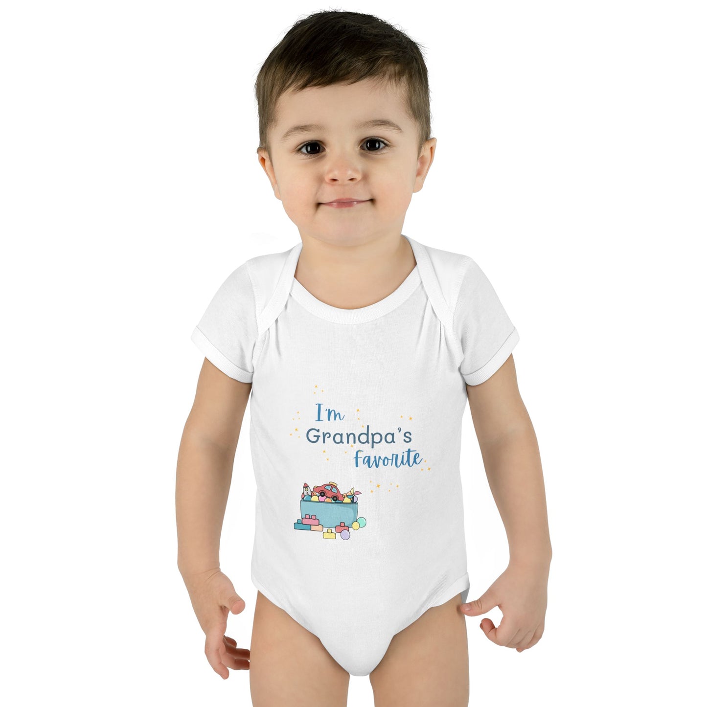 "I'm Grandpa's Favorite" 100% Cotton Rib Infant Onesie (Unisex)