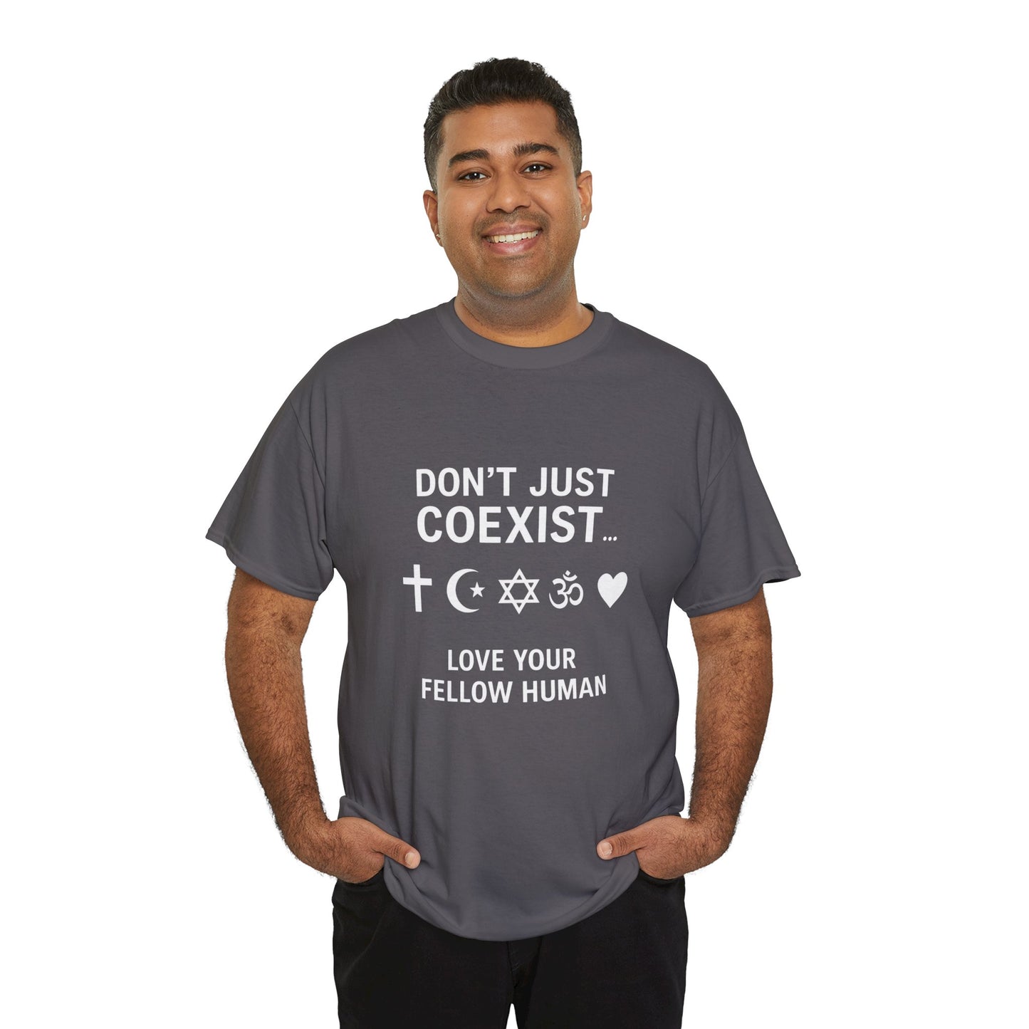 Love Your Fellow Human 100% Cotton Unisex Tee - Pro Love Message T-Shirt