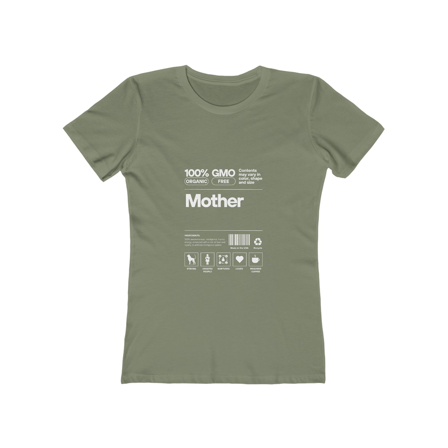 Mother "List Of Ingredients" 100% Cotton Women's Boyfriend T-Shirt