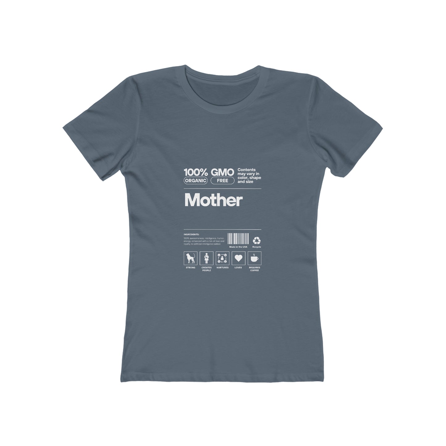 Mother "List Of Ingredients" 100% Cotton Women's Boyfriend T-Shirt