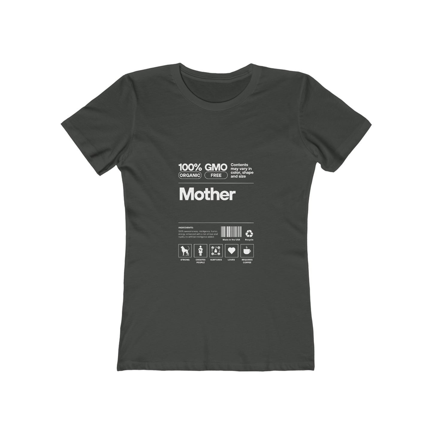 Mother "List Of Ingredients" 100% Cotton Women's Boyfriend T-Shirt