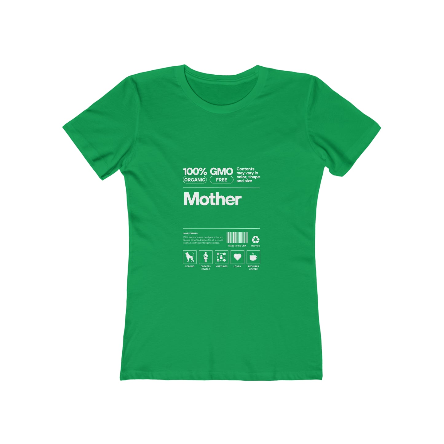 Mother "List Of Ingredients" 100% Cotton Women's Boyfriend T-Shirt