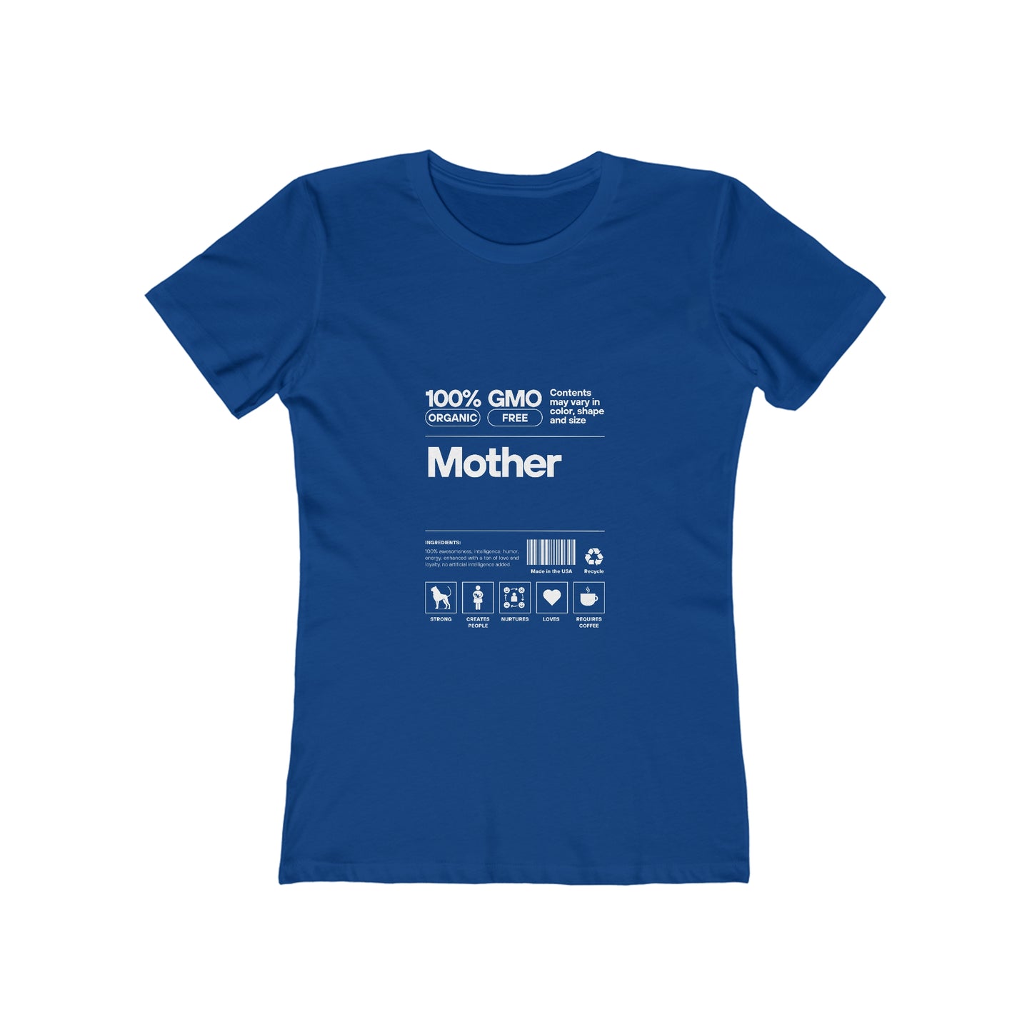 Mother "List Of Ingredients" 100% Cotton Women's Boyfriend T-Shirt
