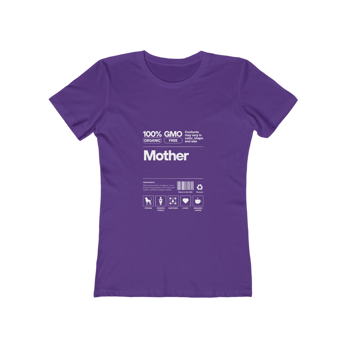 Mother "List Of Ingredients" 100% Cotton Women's Boyfriend T-Shirt