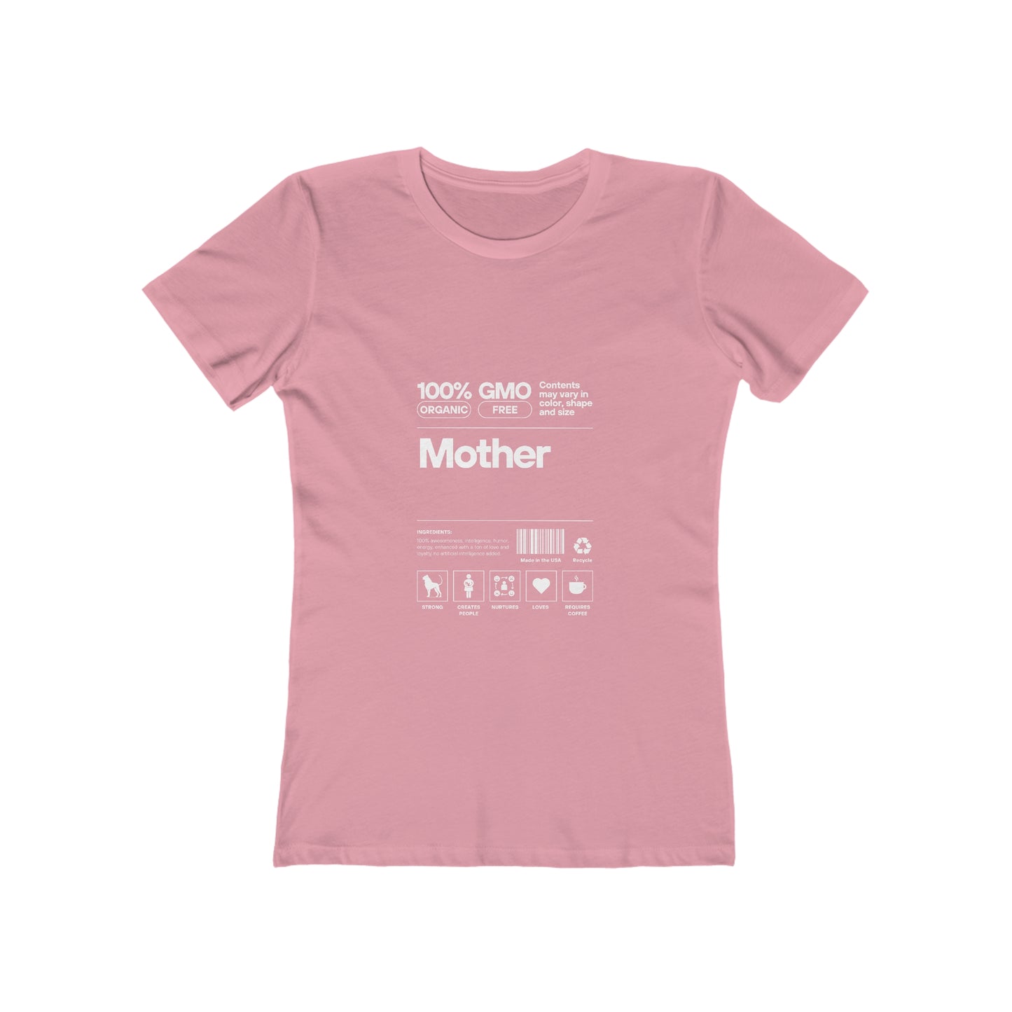 Mother "List Of Ingredients" 100% Cotton Women's Boyfriend T-Shirt