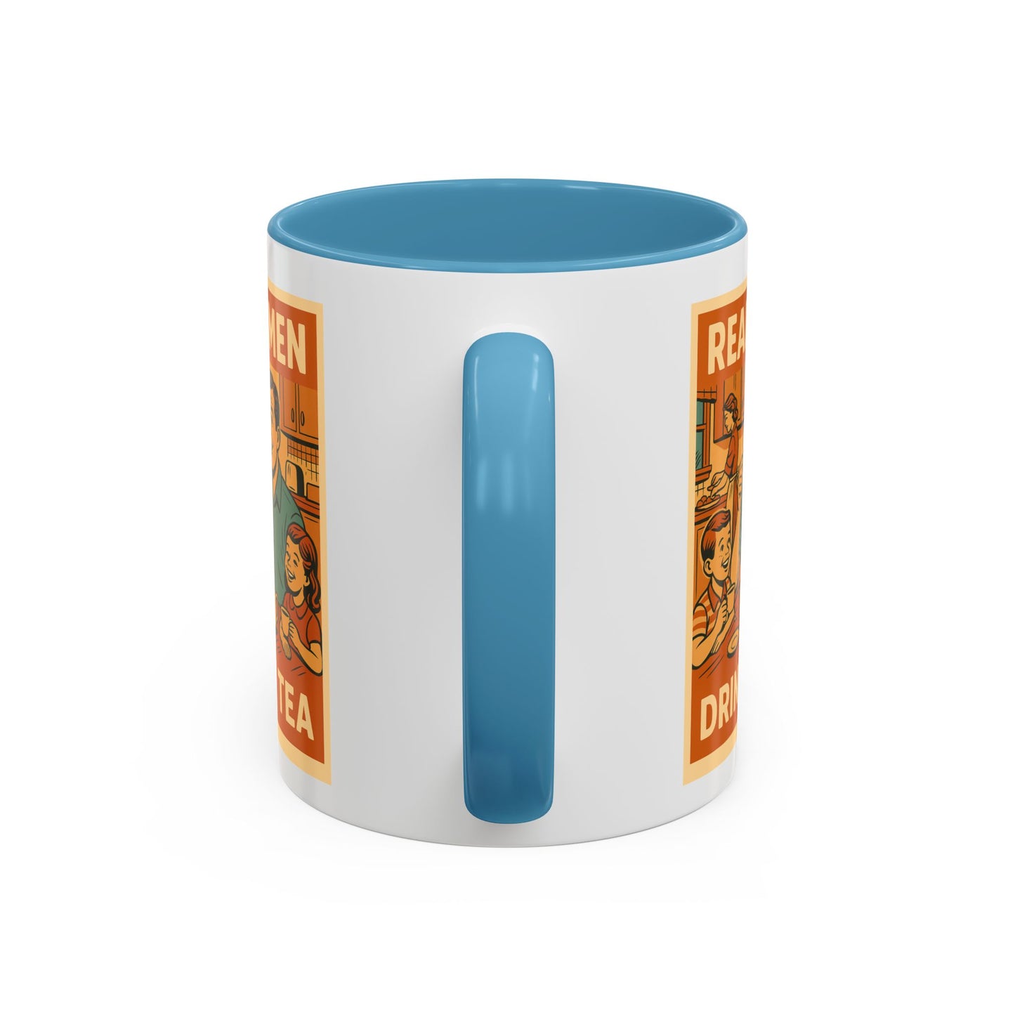 "Real Men Drink Tea" Cartoon Accent Coffee Mug, 11oz and 15 Oz