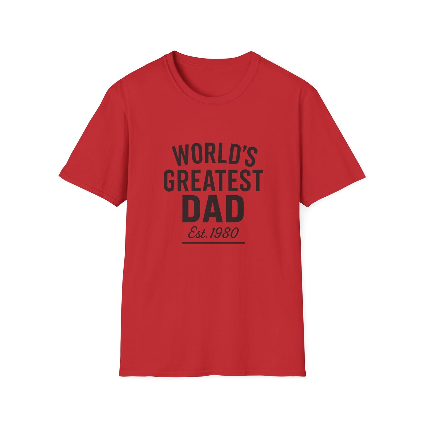 Vintage World's Greatest Dad Est 1980 Softstyle T-Shirt