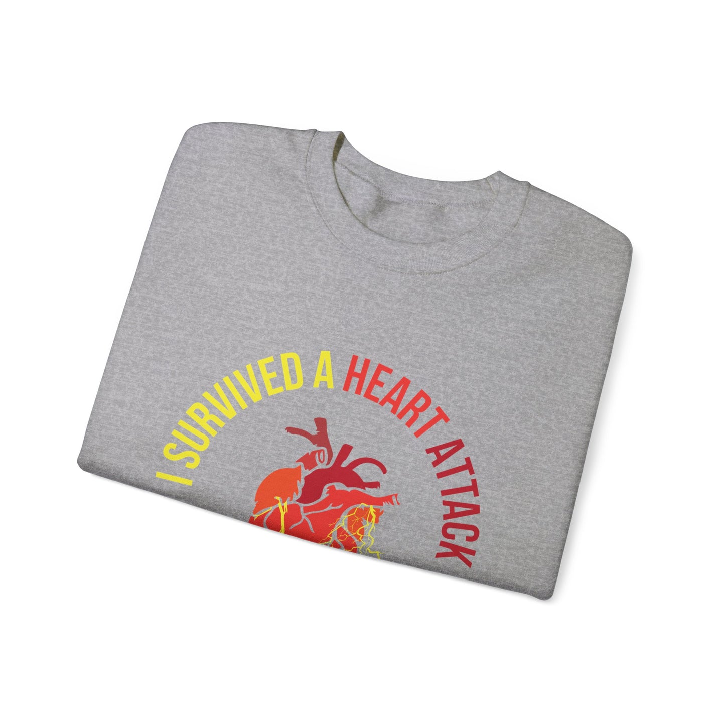 "I Survived A Heart Attack...Nothing Scares Me" Heavy Blend™ Crewneck Sweatshirt (Unisex)