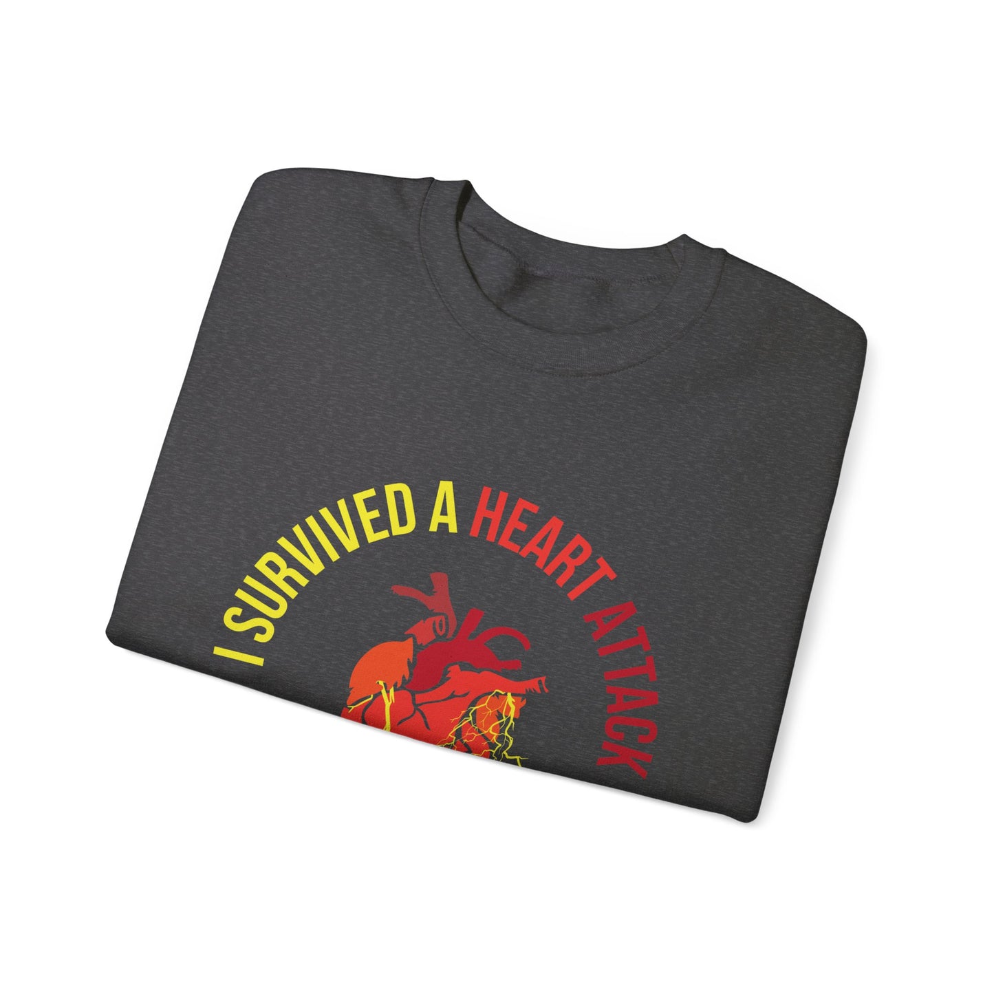 "I Survived A Heart Attack...Nothing Scares Me" Heavy Blend™ Crewneck Sweatshirt (Unisex)