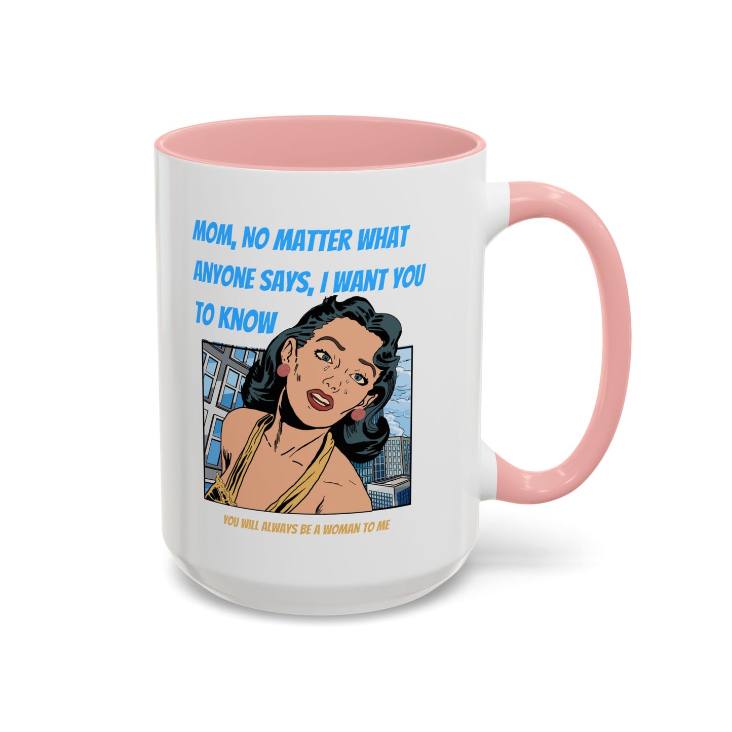 "Mom" Cartoon Accent Coffee Mug, 11 Oz and 15 Oz
