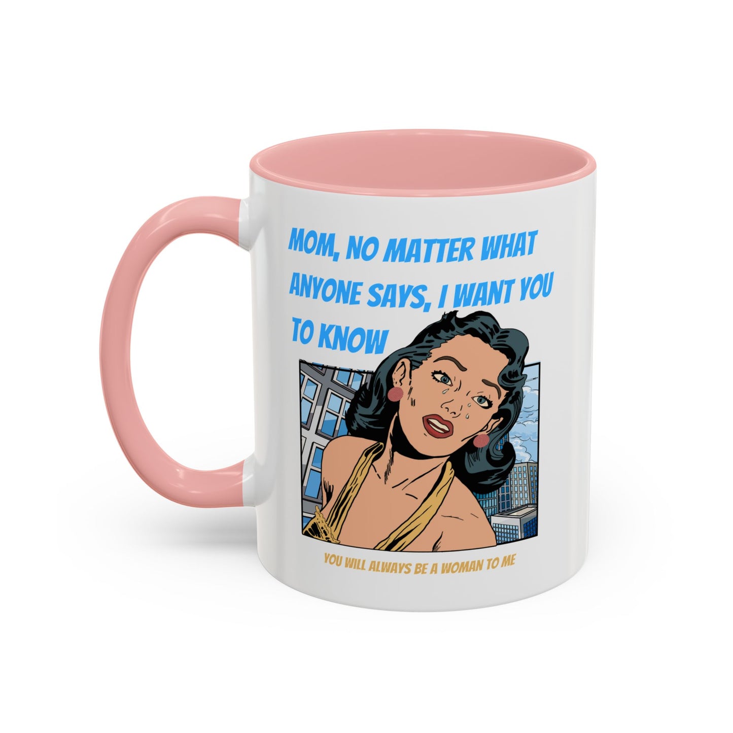 "Mom" Cartoon Accent Coffee Mug, 11 Oz and 15 Oz