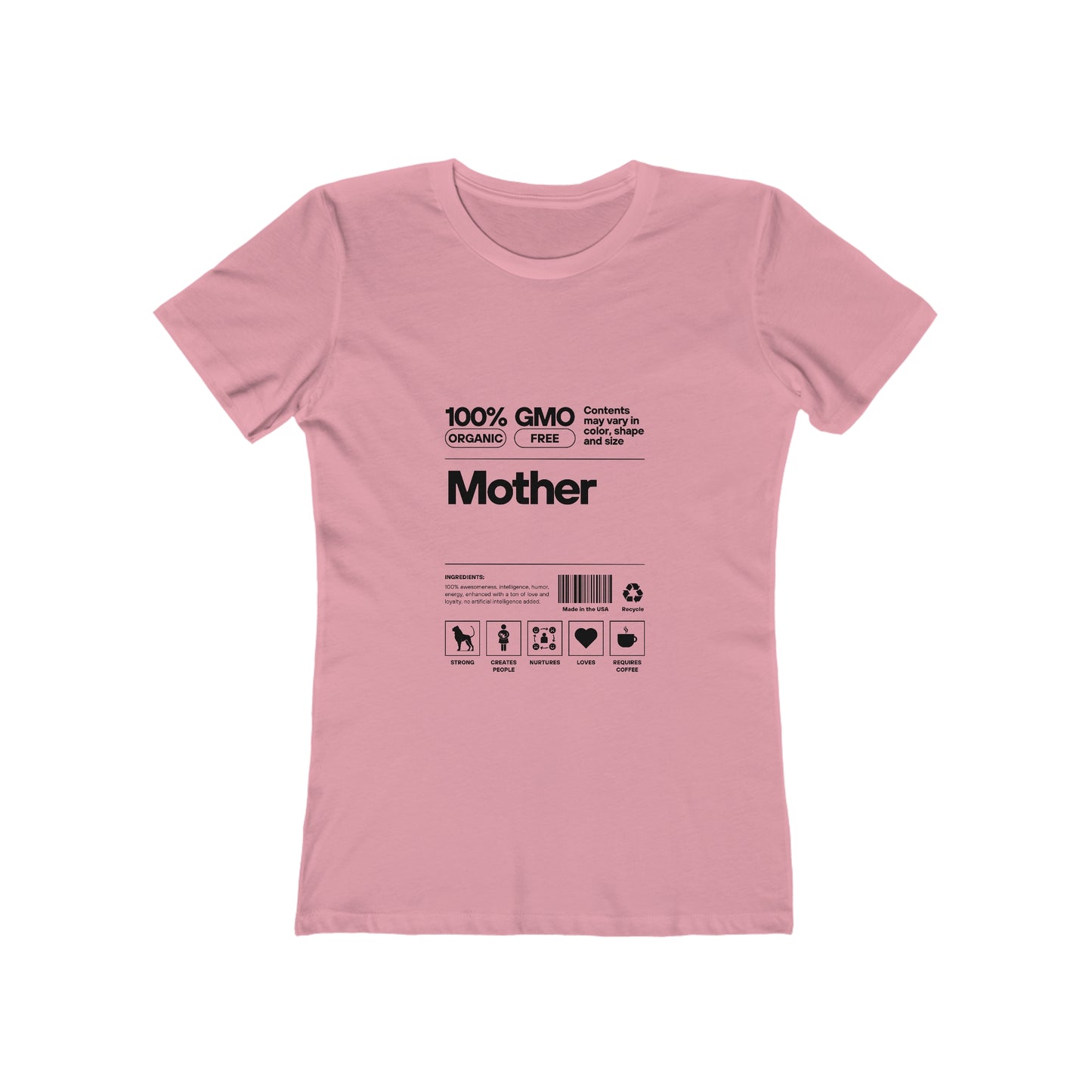 Mother "List Of Ingredients" 100% Cotton Women's Boyfriend T-Shirt