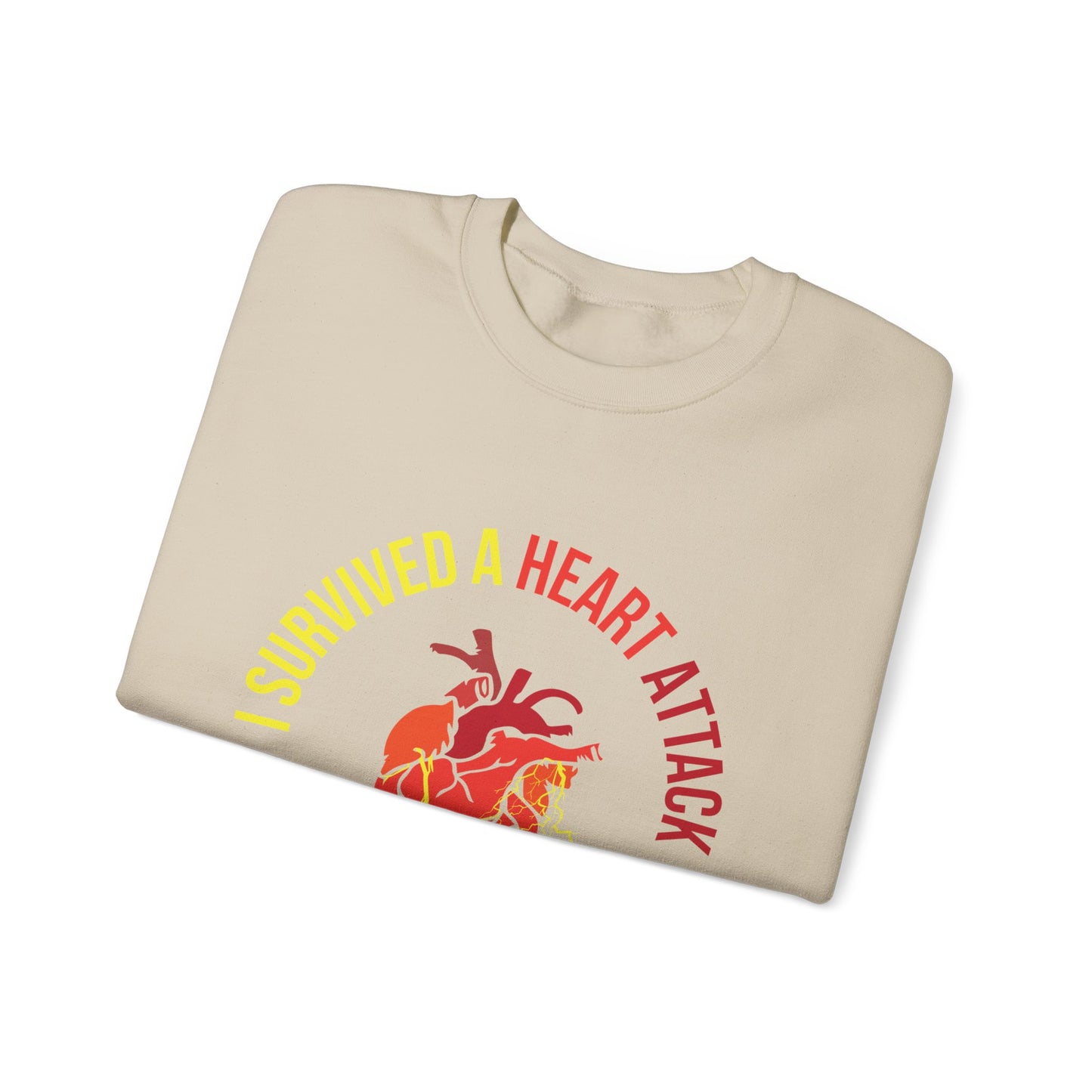 "I Survived A Heart Attack...Nothing Scares Me" Heavy Blend™ Crewneck Sweatshirt (Unisex)