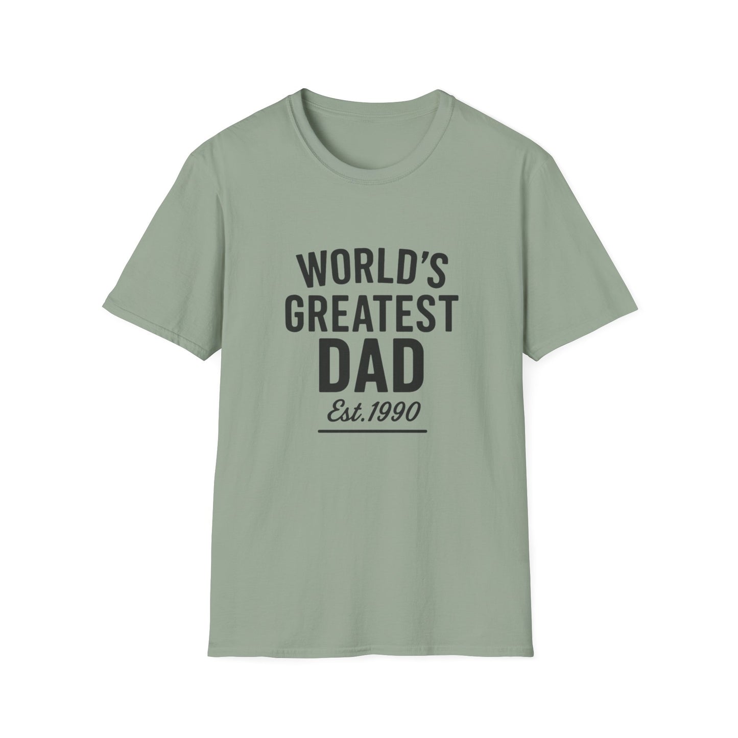 Vintage World's Greatest Dad Est 1990 Softstyle T-Shirt