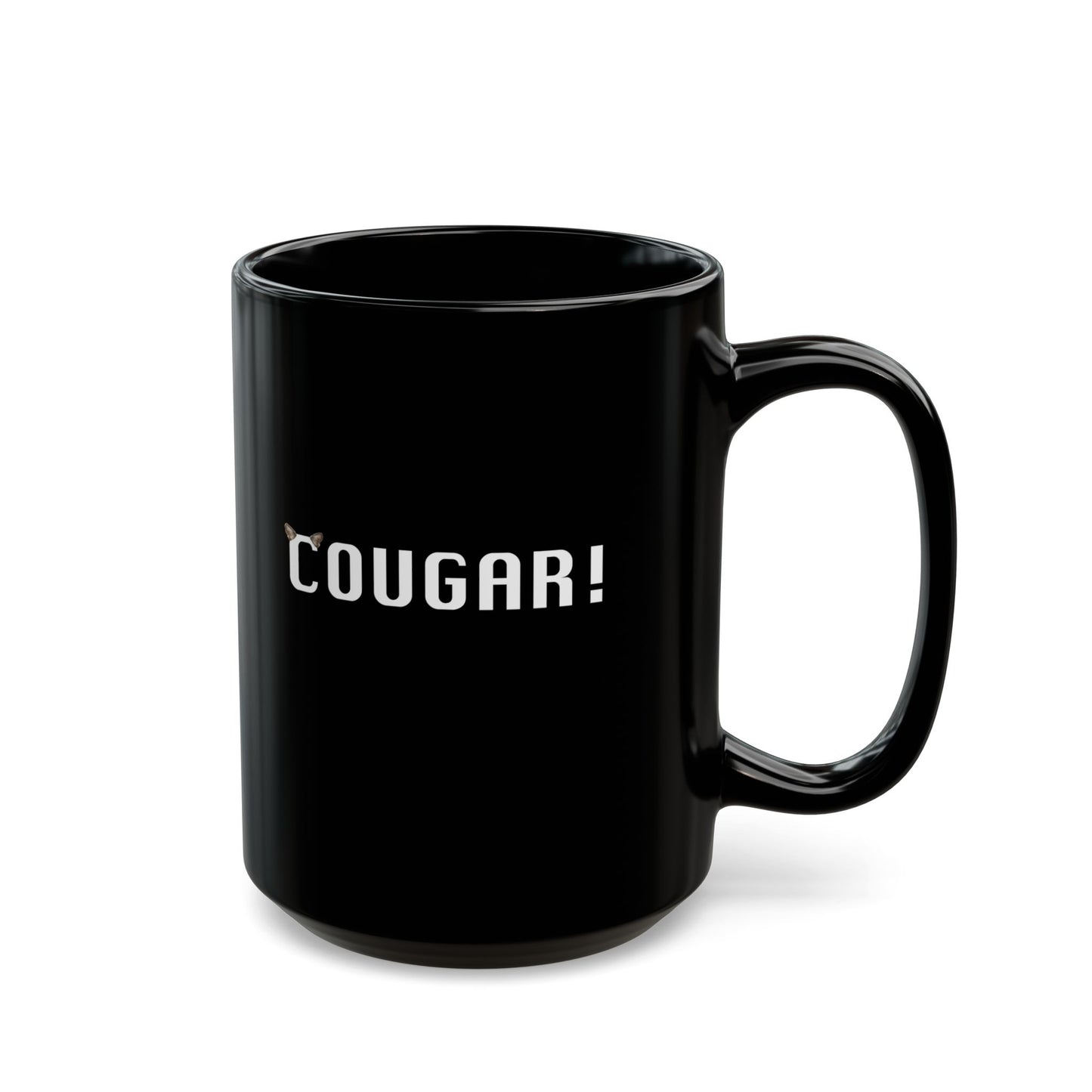 "Cougar" Black Coffee Mug, 11 0z and 15 Oz