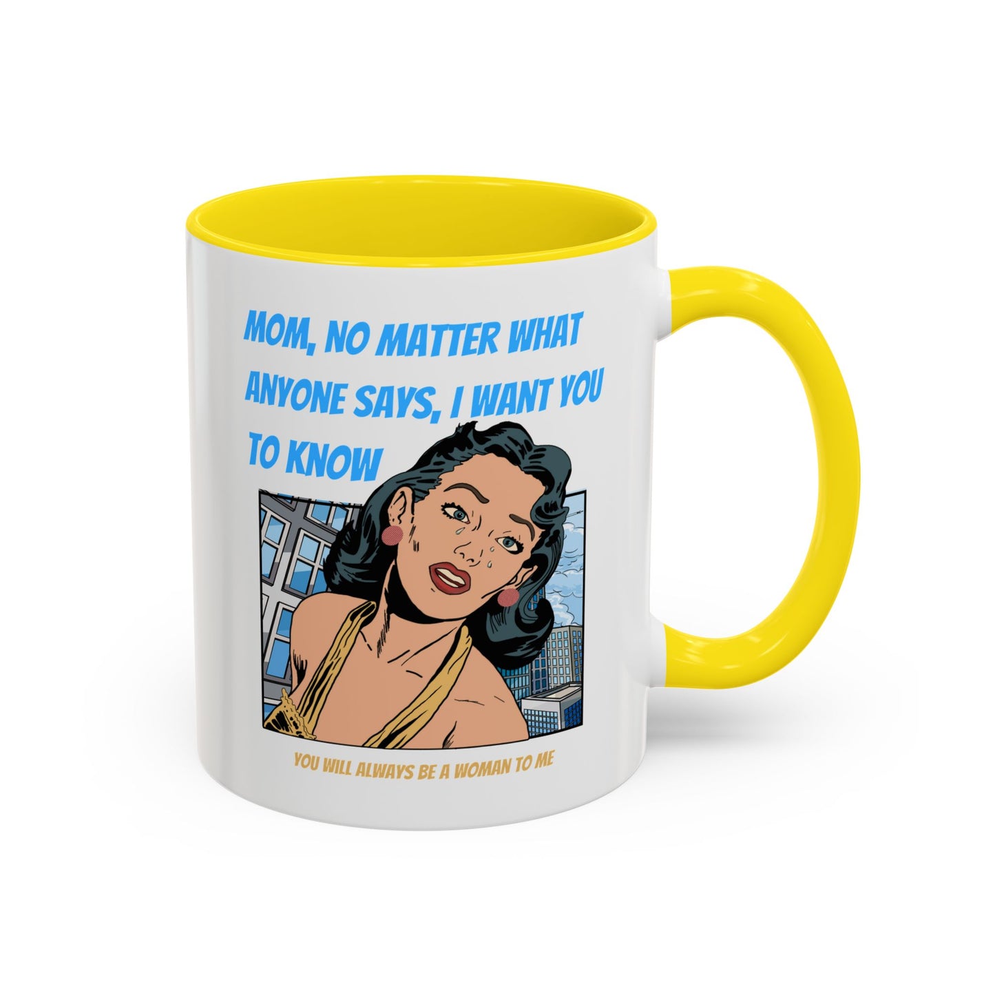 "Mom" Cartoon Accent Coffee Mug, 11 Oz and 15 Oz