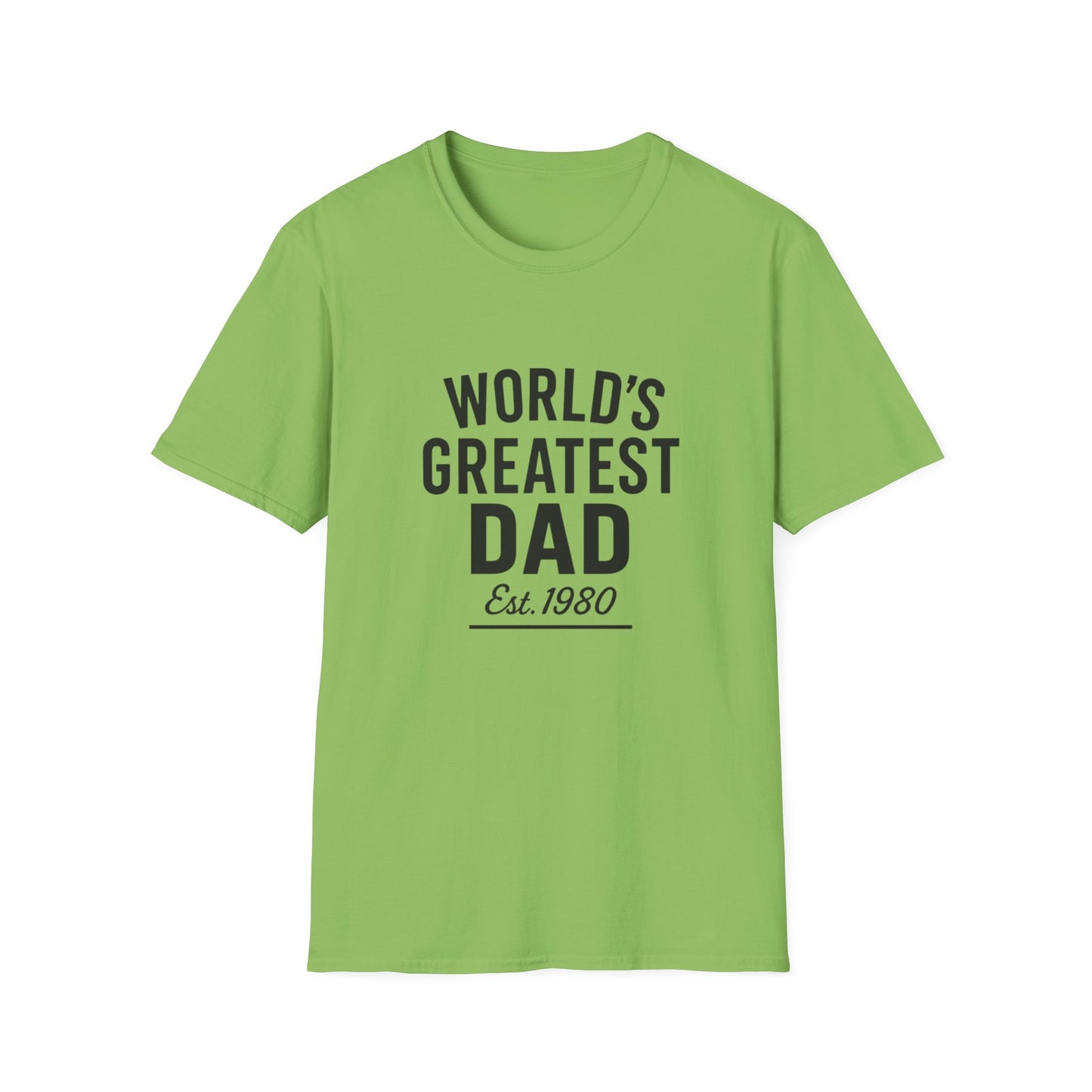 Vintage World's Greatest Dad Est 1980 Softstyle T-Shirt