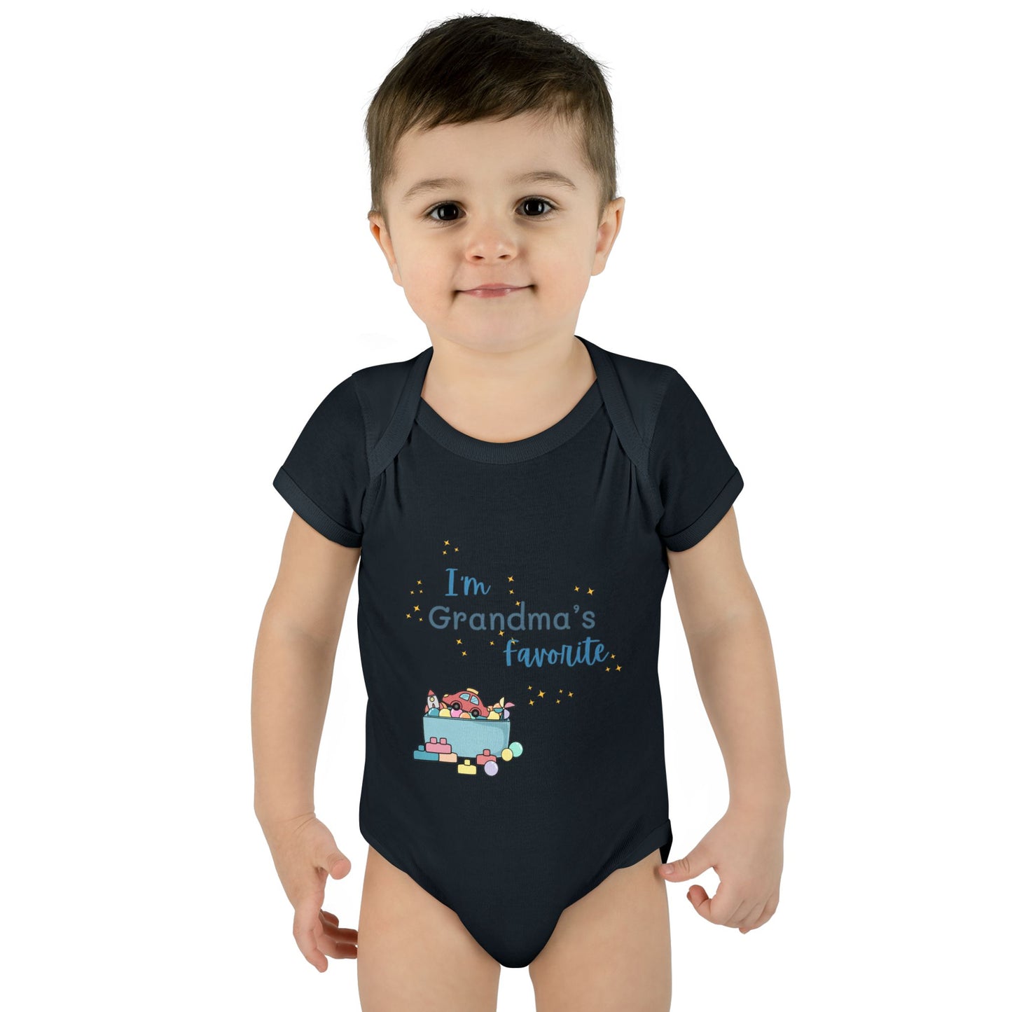 "I'm Grandma's Favorite" 100% Cotton Rib Infant Onesie (Unisex)