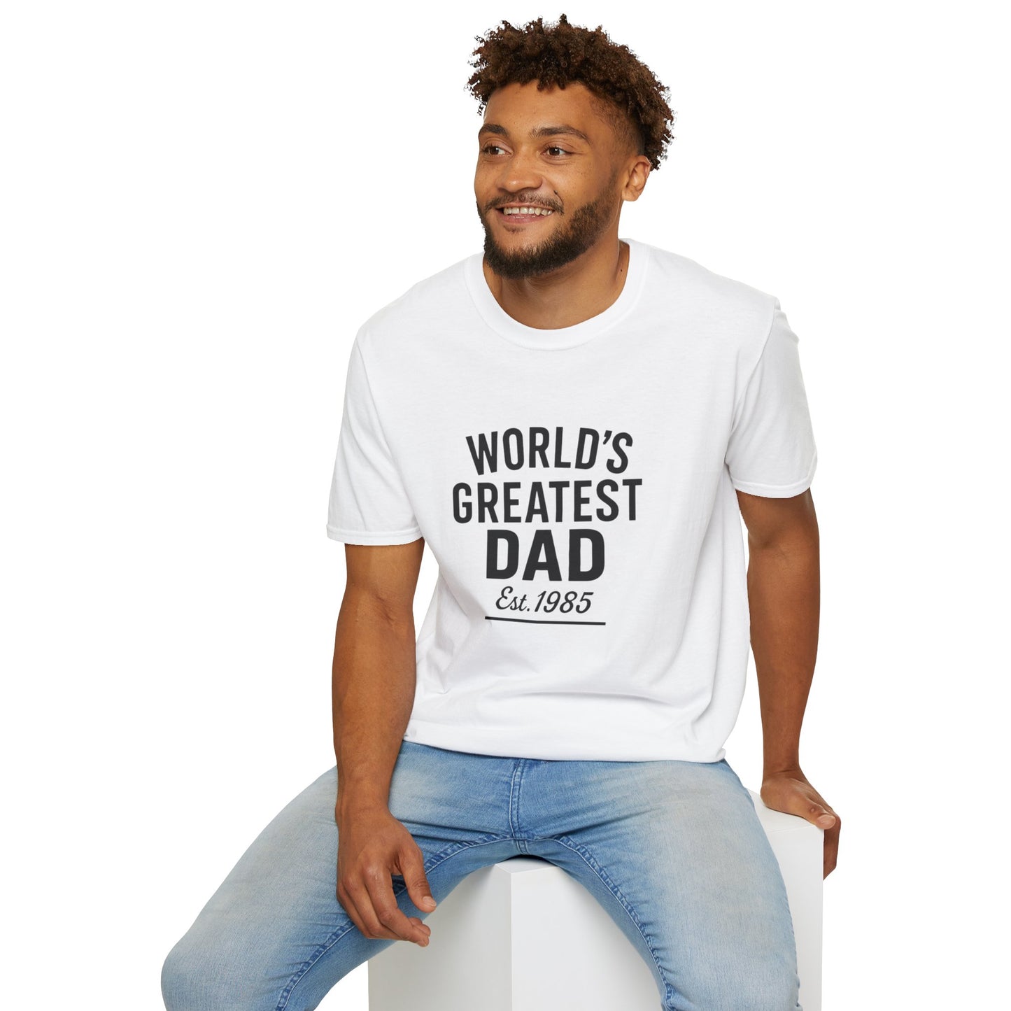 Vintage World's Greatest Dad Est 1985 Softstyle T-Shirt