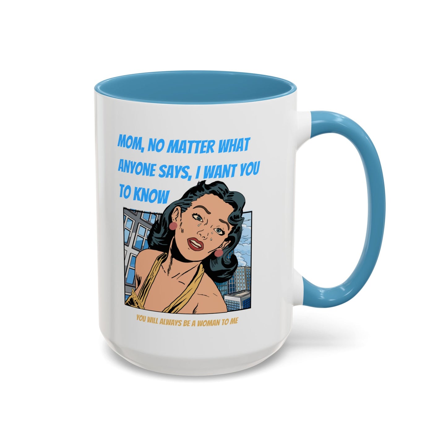 "Mom" Cartoon Accent Coffee Mug, 11 Oz and 15 Oz